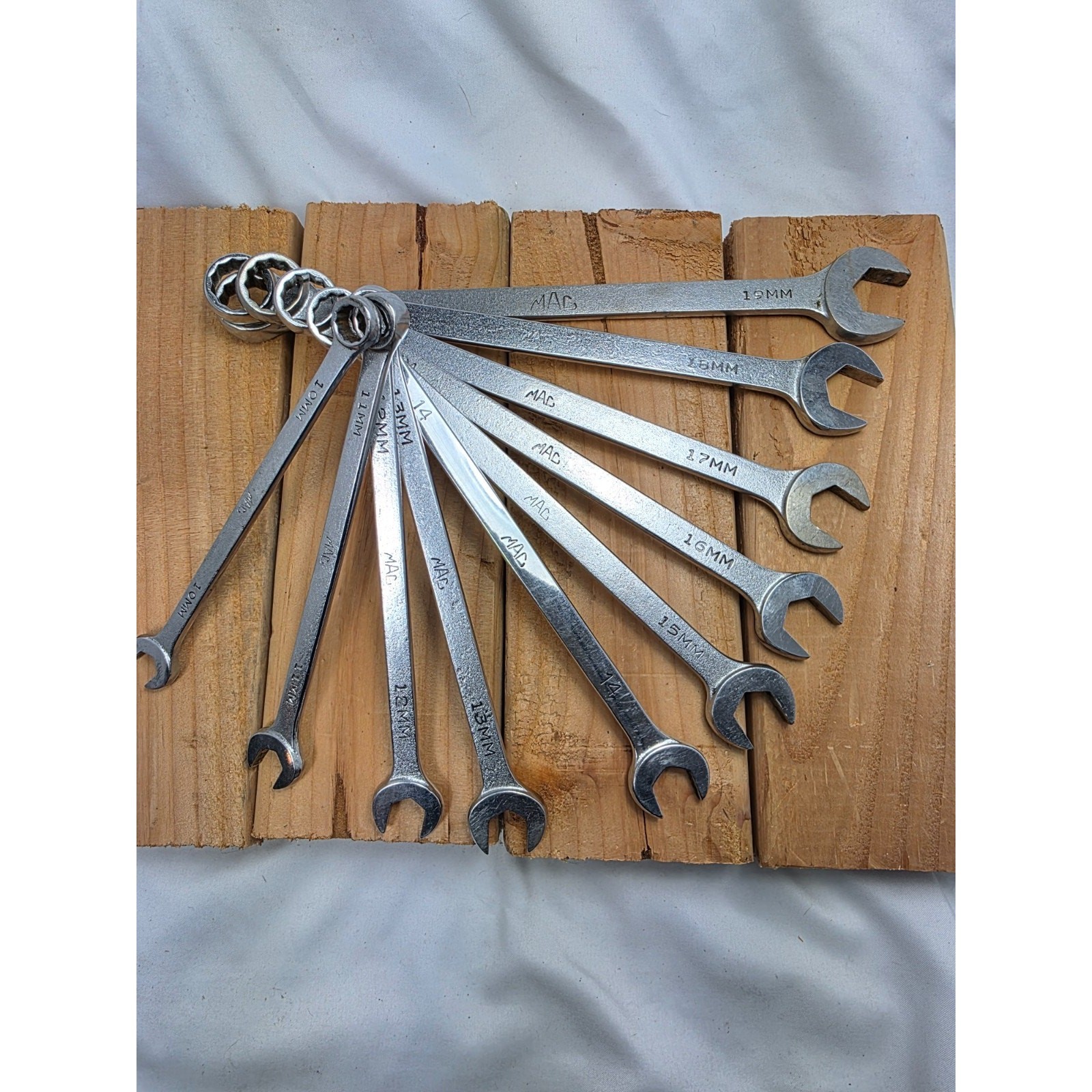 Vintage Mac Tools SML10K Metric Wrench Set Textured Matte USA Made Roll Pouch