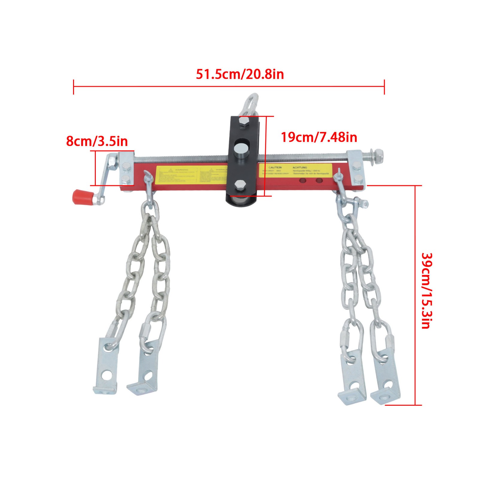 LABLT 3/4 Ton 1500lbs Engine Hoist Shop Crane Accessory Steel 3 Engine Leveler