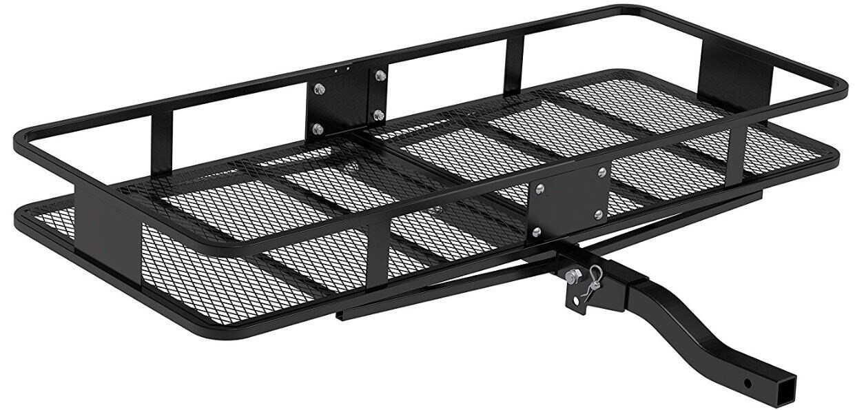 60″x20″ Cargo Carrier Basket Rack Fits 2″ Trailer Tow Hitch Receiver Foldable