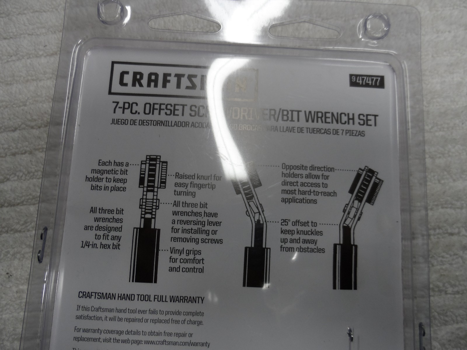 Craftsman 7pc Offset Screwdriver Bit Ratchet Wrench Set, made USA – Part # 47477