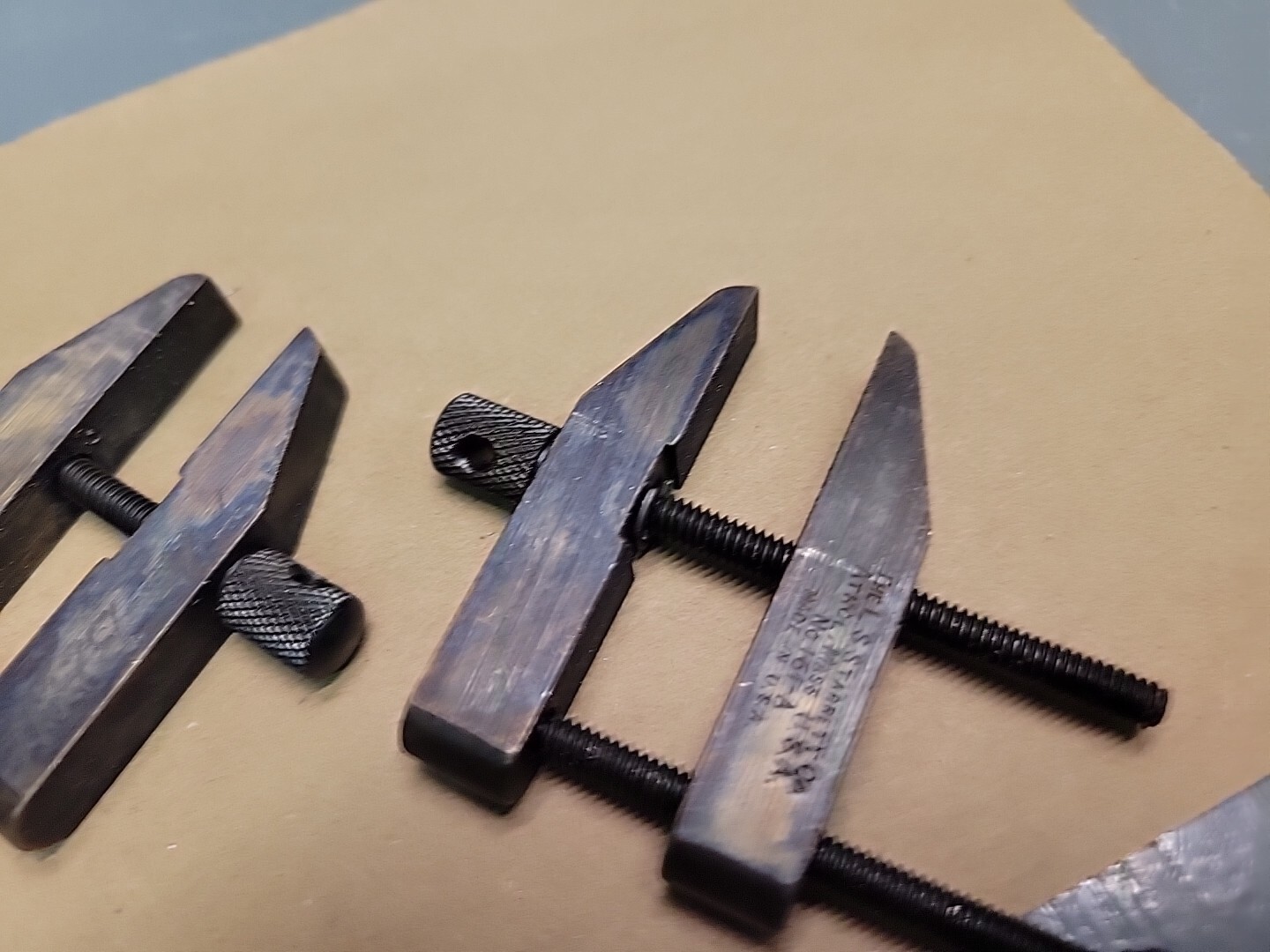 L. S. Starrett Machinist Parallel Clamp Set No. 161-A 2 Clamps NOS Owner Marks
