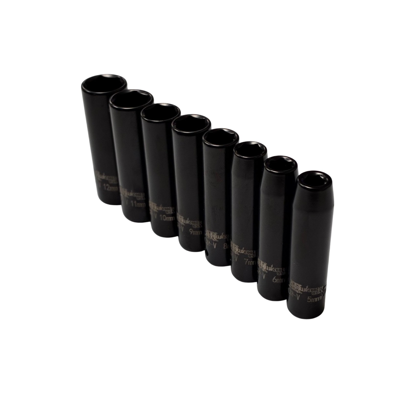 (18 PC) 1/4″ Deep Impact Socket Set | SAE: 3/16″ – 7/16″, Metric: 5mm – 12mm