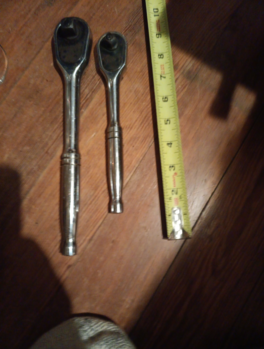 Vtg Husky Black&Chrome Ratchet 1/2″Drive 24800 10″ Long+3/8″ Drive 22800 7 3/4″