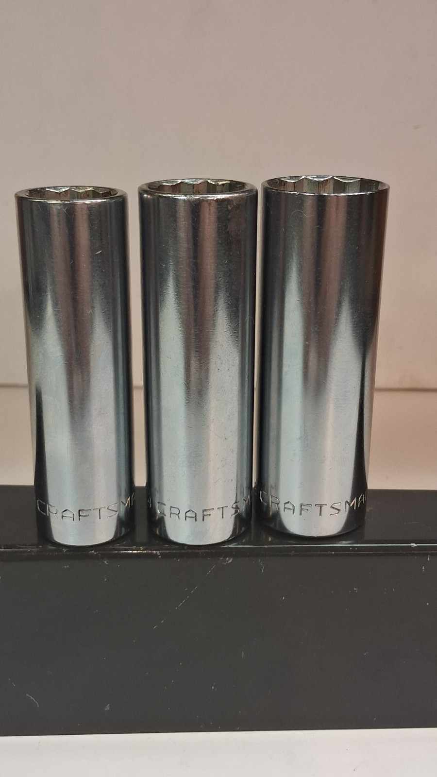 VINTAGE CRAFTSMAN =V= 12 PIECE 1/2″ DRIVE 12 POINT SAE DEEP SOCKET SET VERY NICE