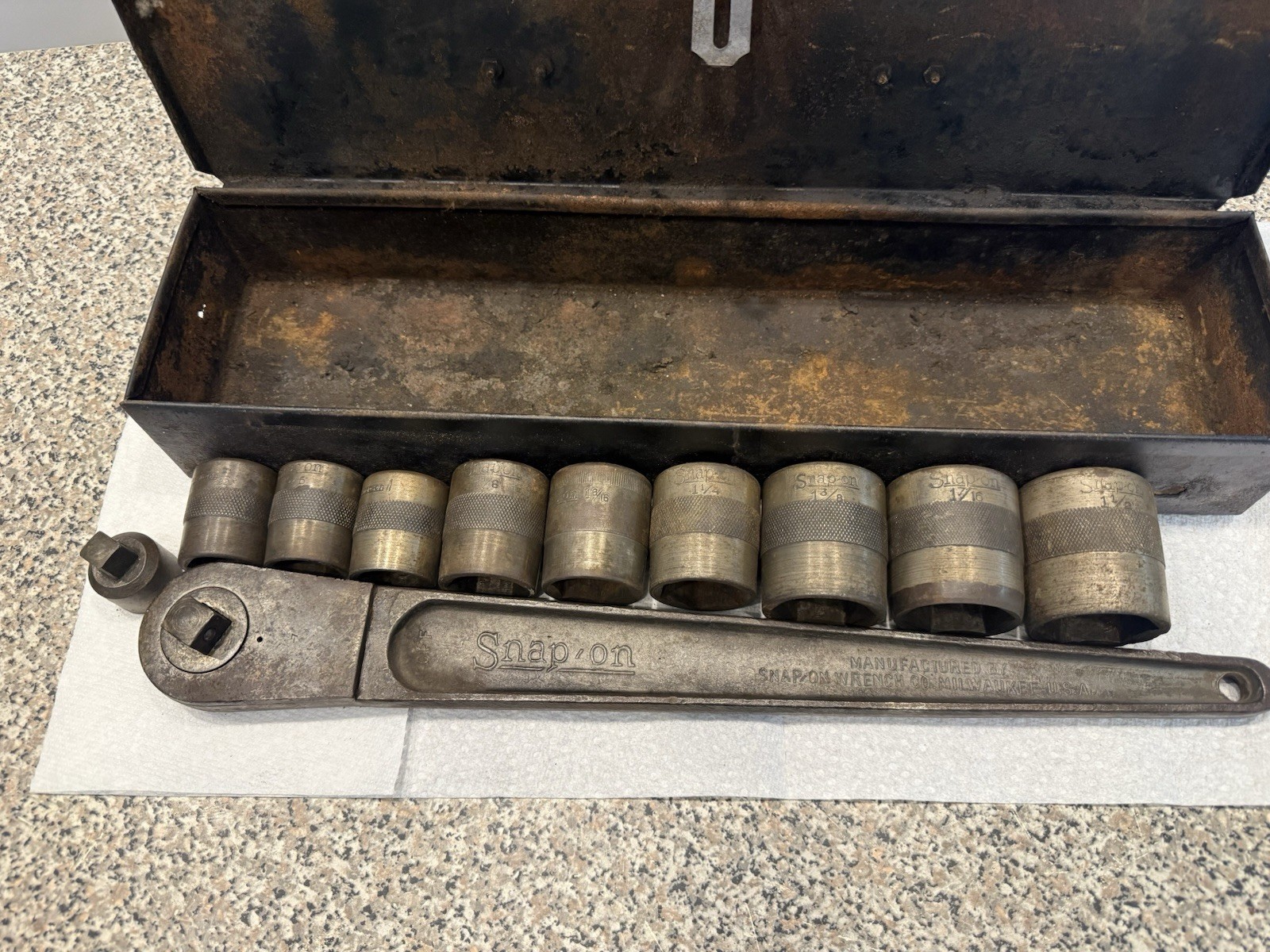 9 SOCKET SNAP ON 5/8 DRIVE PUSH THROUGH RATCHET SET EXTENSION ADAPTERS No. 7