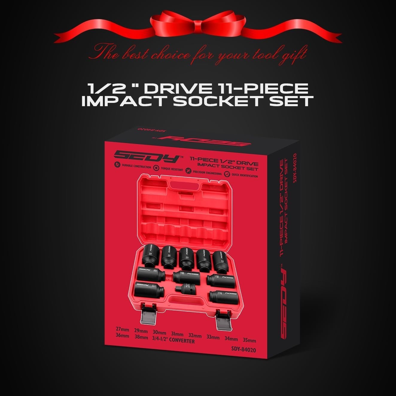 11-Piece Heavy-Duty 1/2″ Impact Socket Set for High-Torque Applications