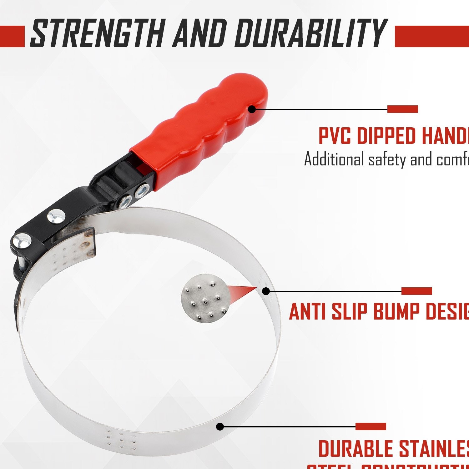 Adjustable Oil Filter Wrench Oil Filter Removal Tool Kit 2-3/4″ – 5-1/4″ 4 Sizes