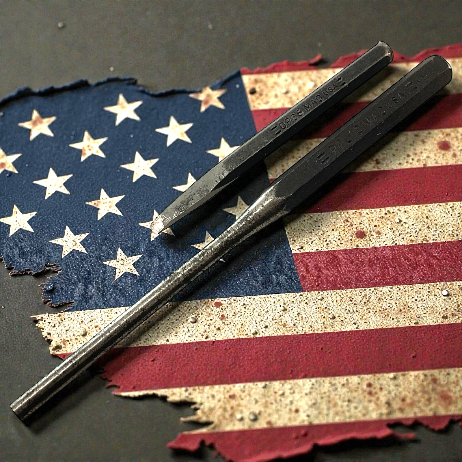 Mac Tools Pin Punch & Chisel Set PPL10 DPC6 Lot of 2 USA Professional Mechanic