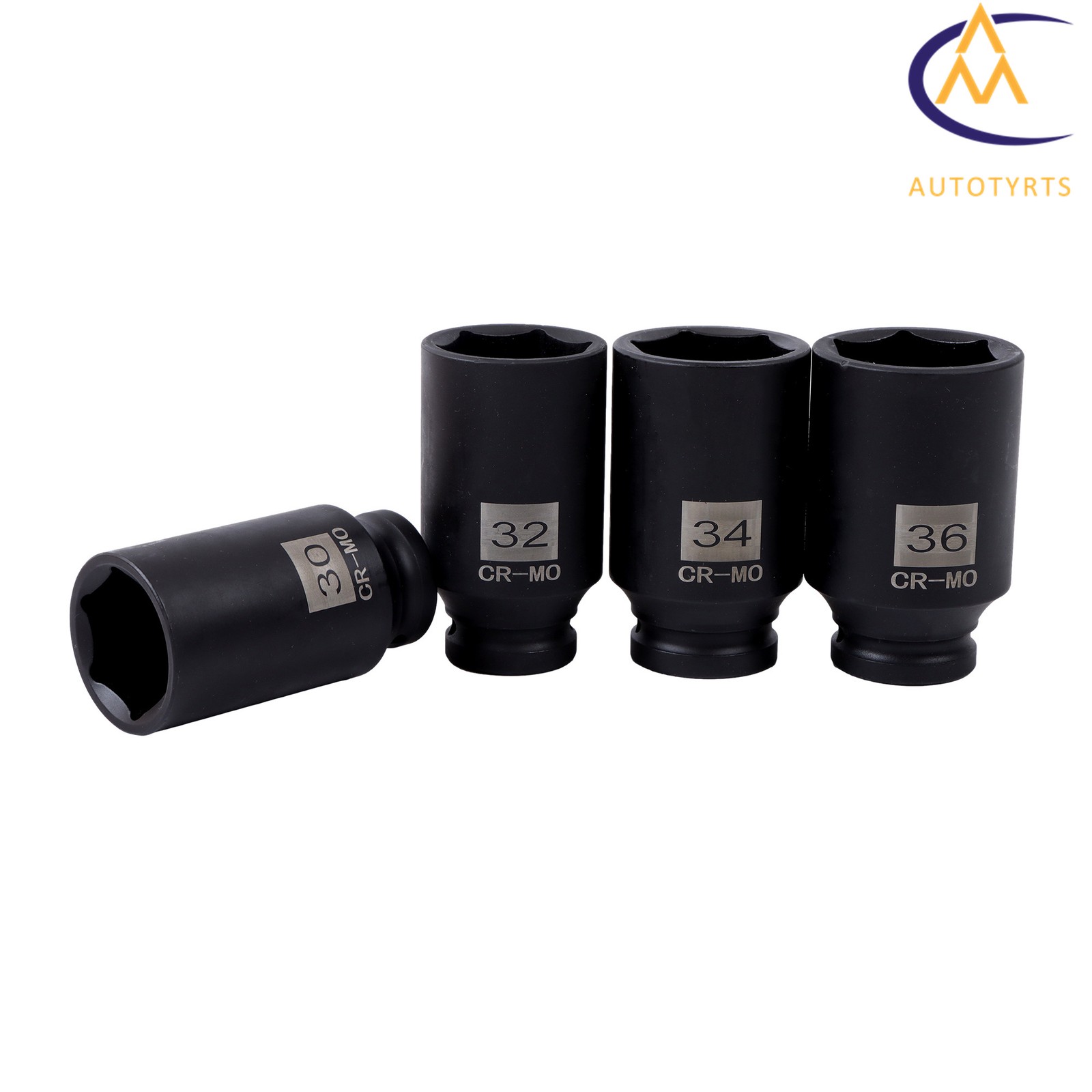 4Pcs 30mm 32mm 34mm 36mm 1/2″ Drive Spindle Axle Nut Socket Set 12 Point