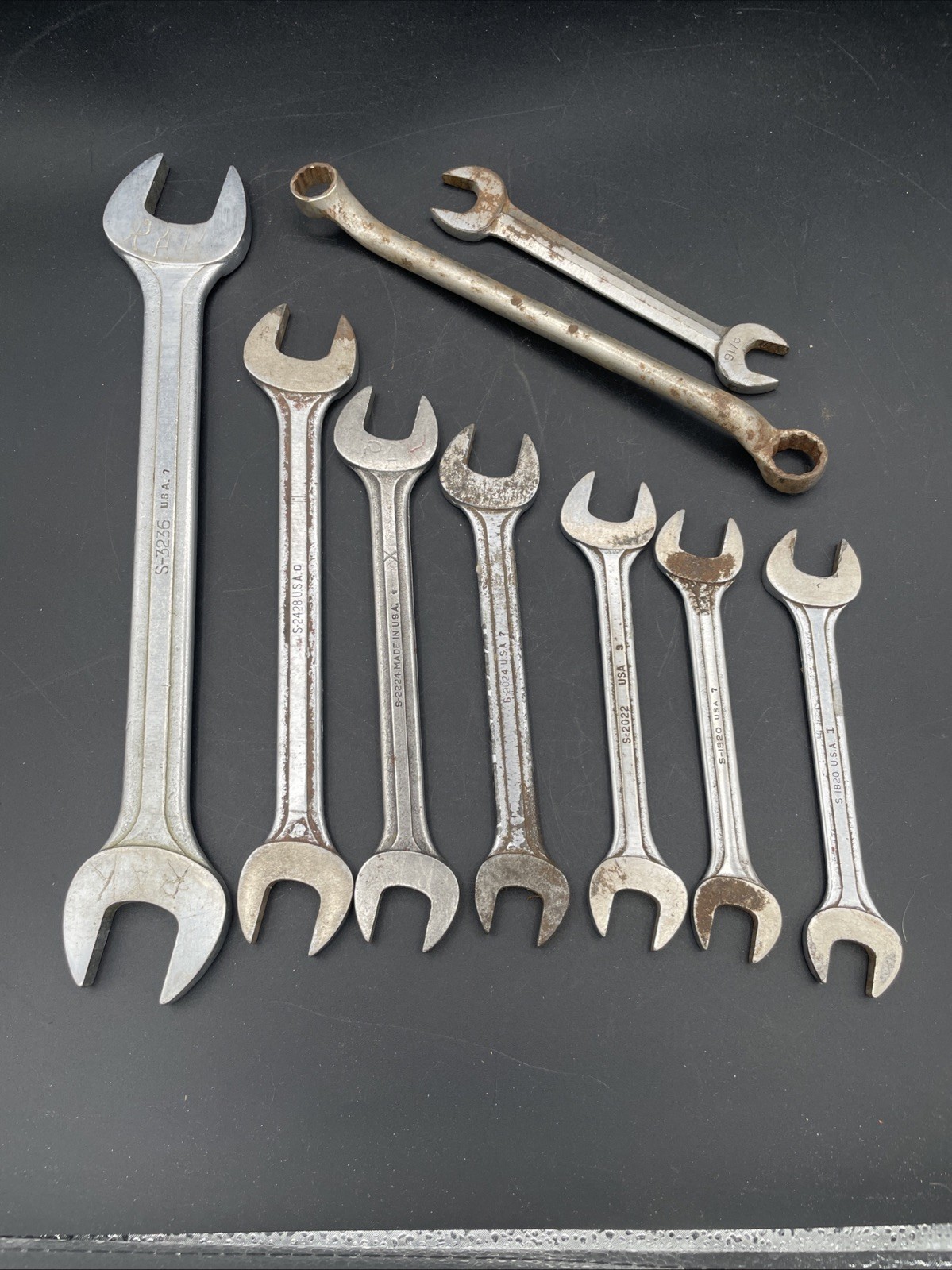 Vintage 9-Piece Blue-Point Supreme Wrench Lot Various Sizes Made in USA