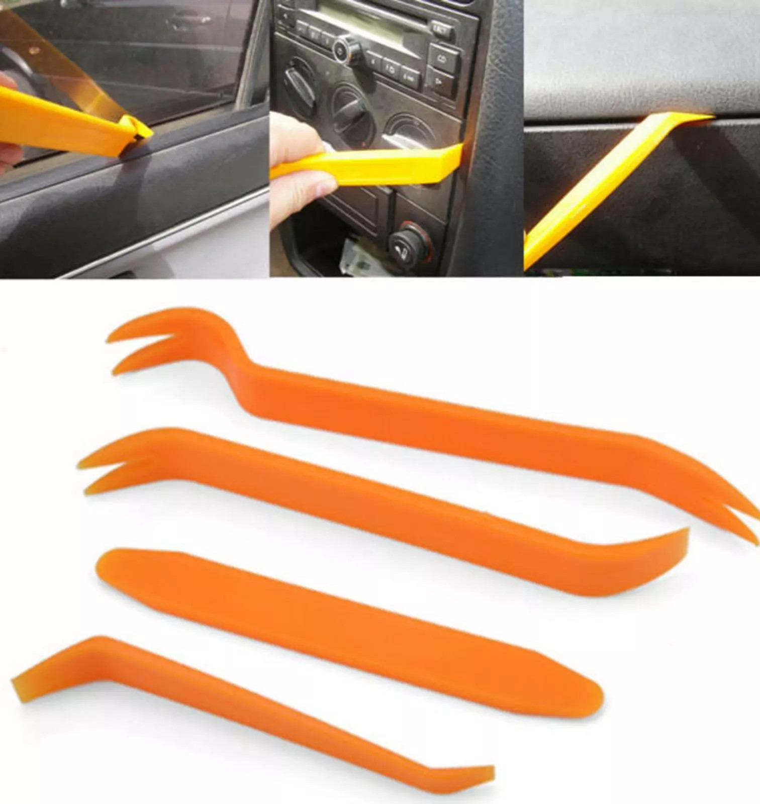 4 Pieces Car Trim Removal Kit Panel Tool Pry Door Interior Clip Set Dash Plastic