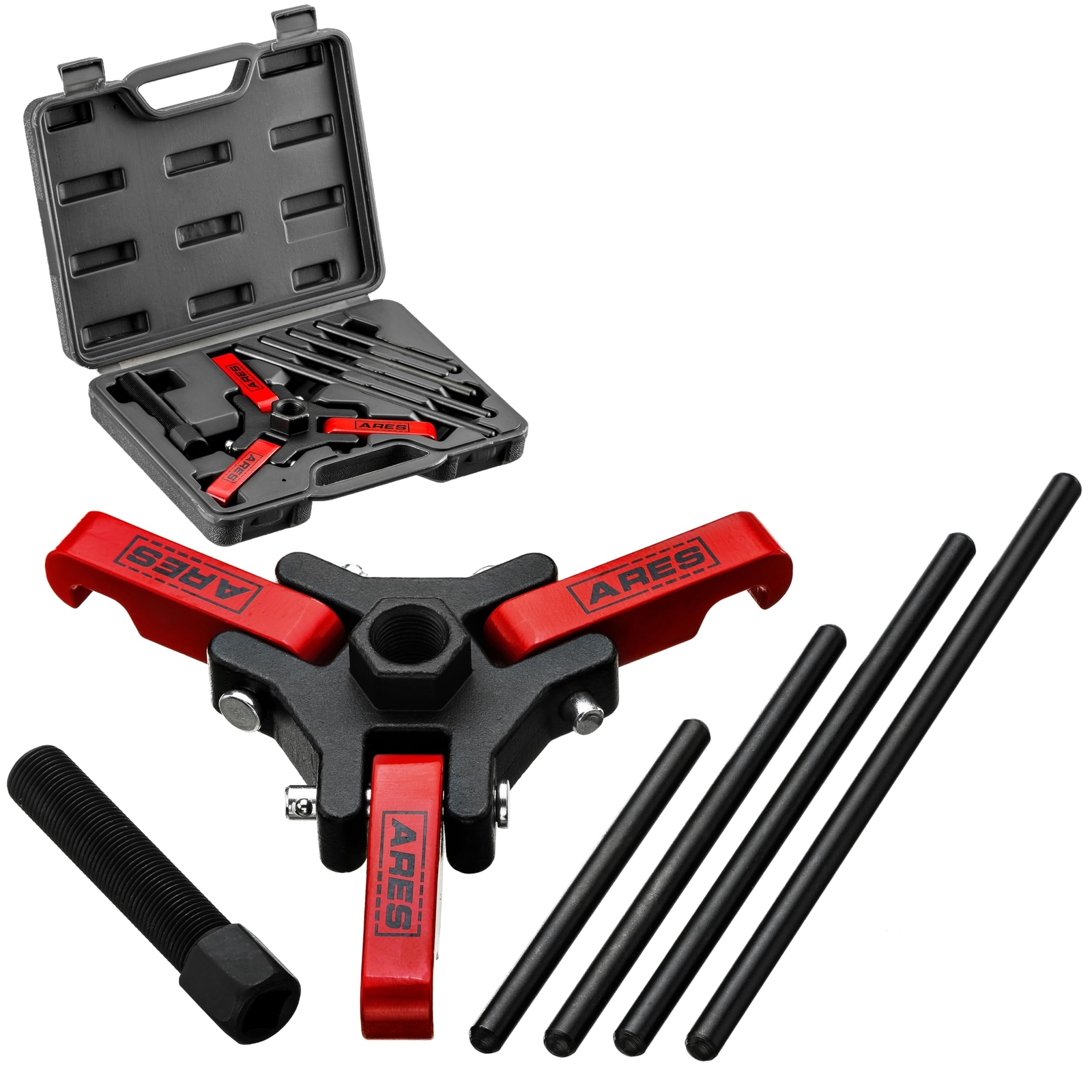 ARES 71002 – Harmonic Balancer Puller Kit – Adjustable 3-Jaw Puller Fits Most…