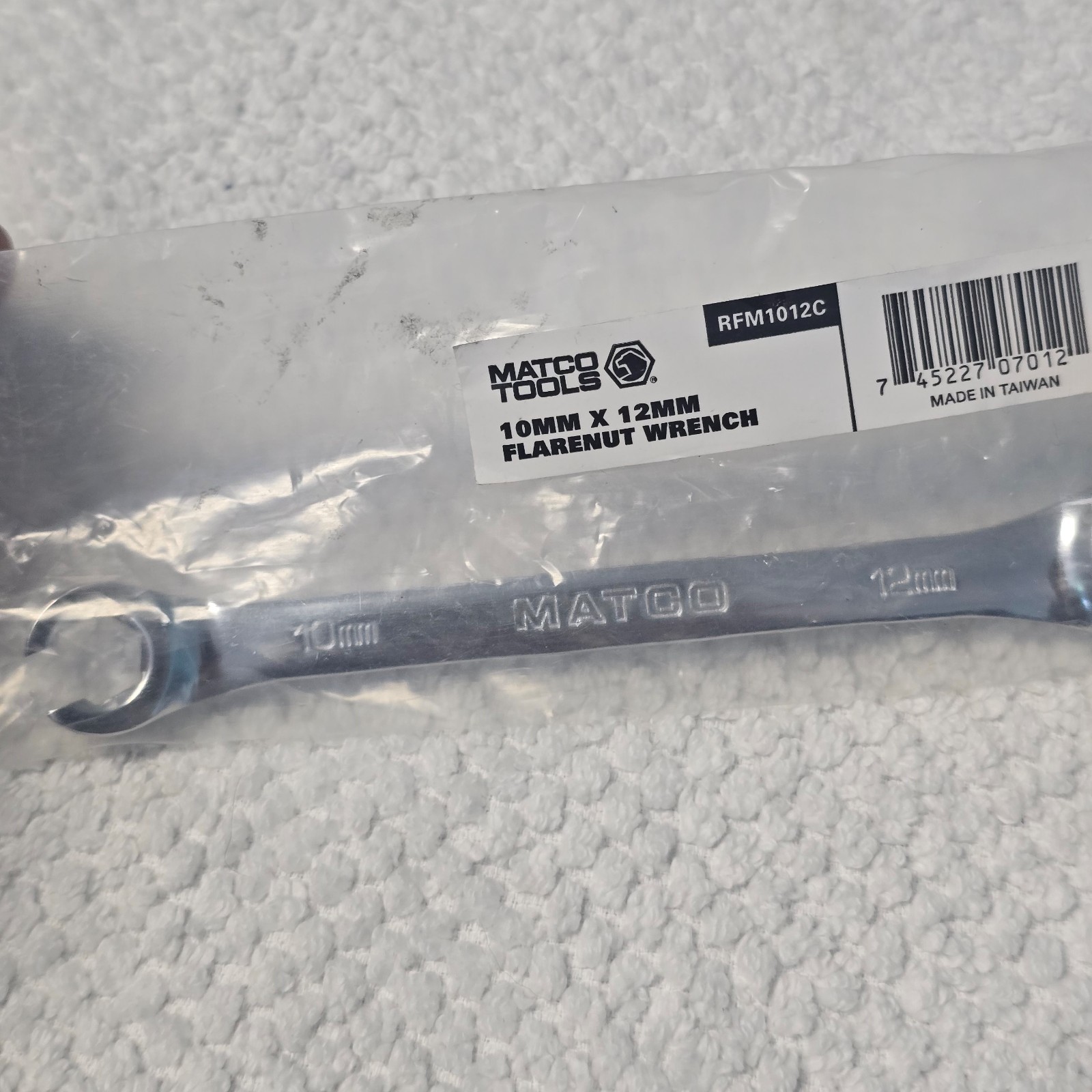 Matco Tools 6in 10mm 12mm Flare Nut Wrench 6 Point Flarenut Chrome RFM1012C, NEW