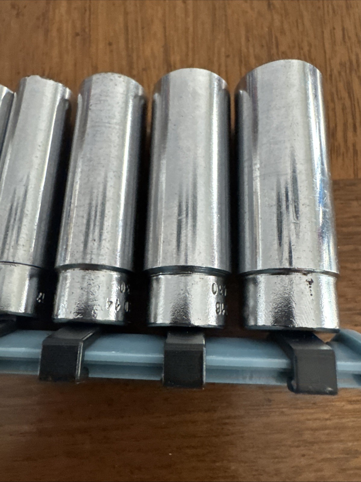 9pc. Snap-on Tools USA 1/4″ Drive SAE Deep 12pt POINT Chrome Socket Set READ!!