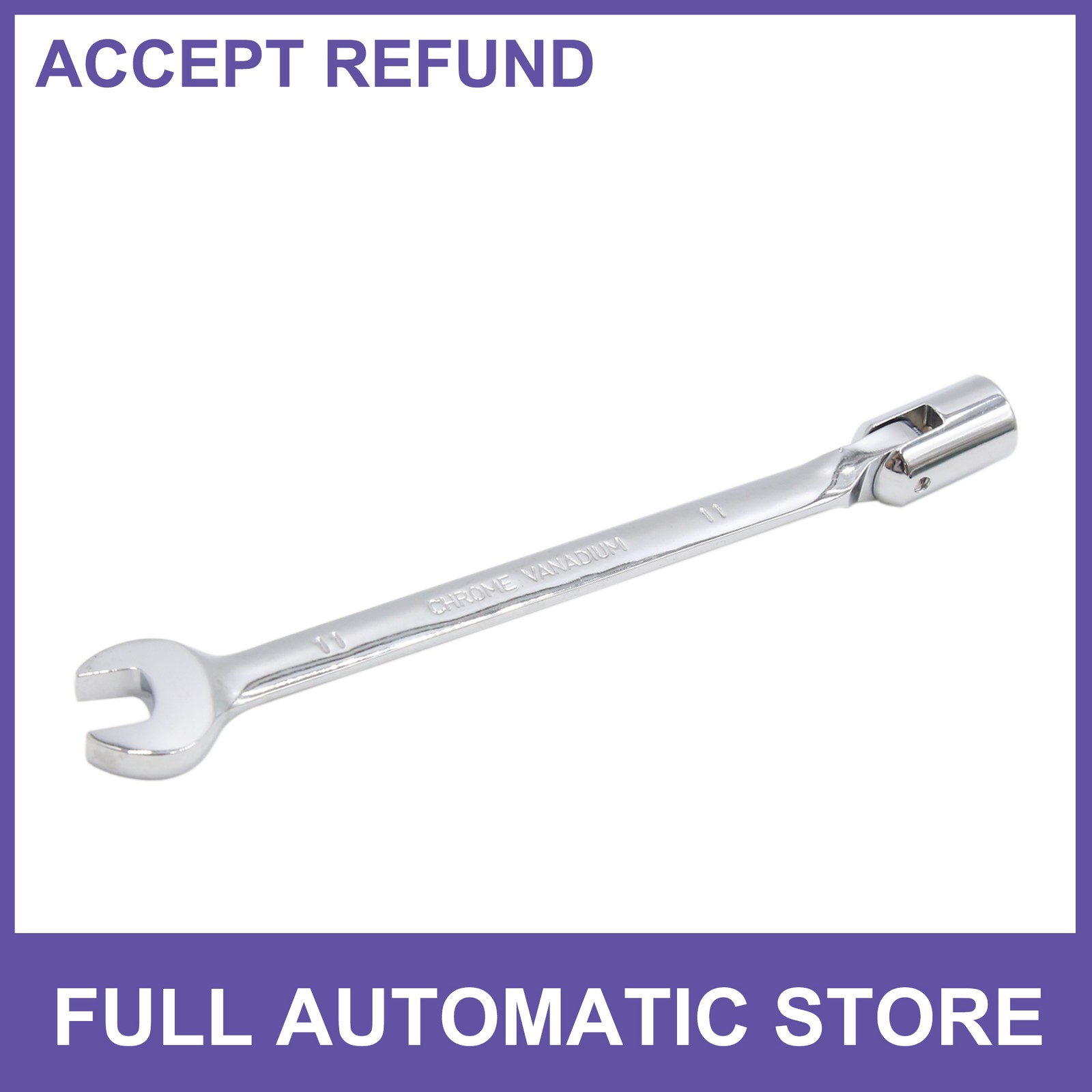ONE 11mm Swivel Head Combination Socket Spanner Wrench Car Repairing Tool