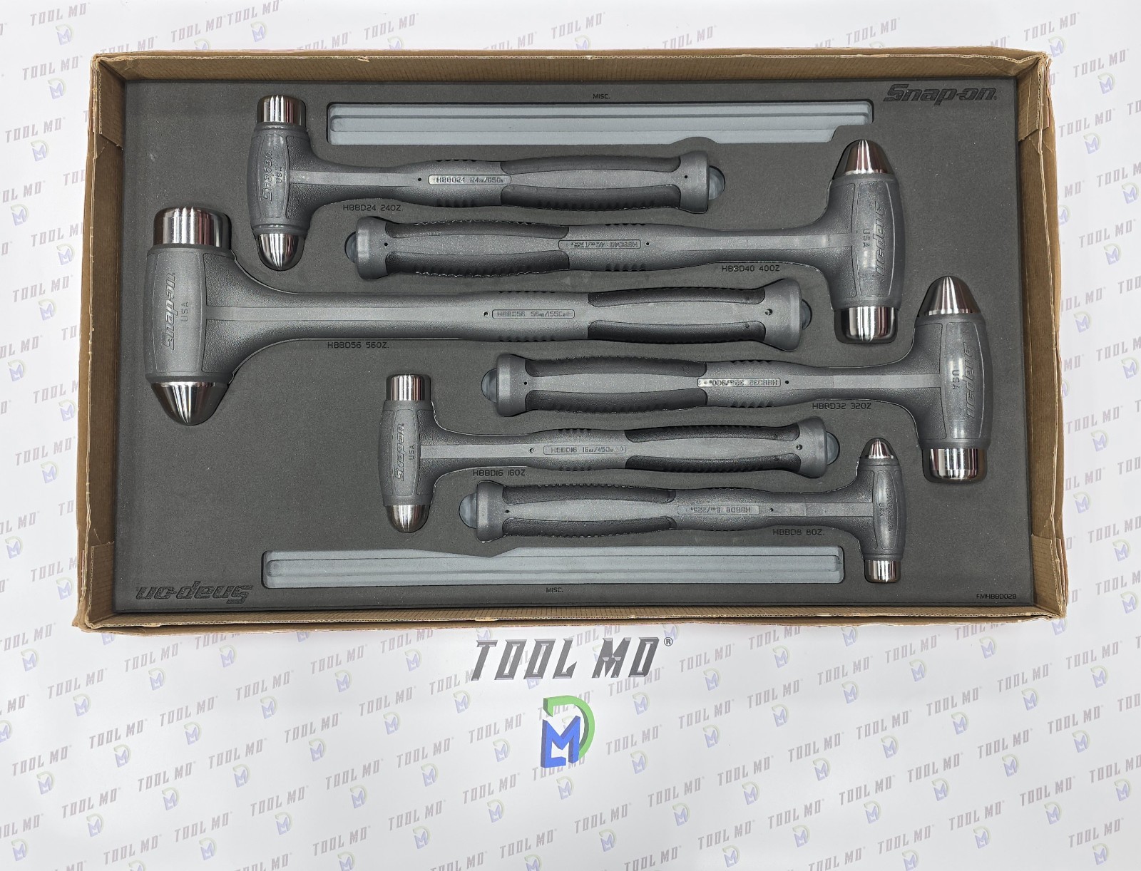 Snap-on Tools USA NEW 6pc DARK TITANIUM Dead Blow Ball Peen Hammer Set HBBD6FDT