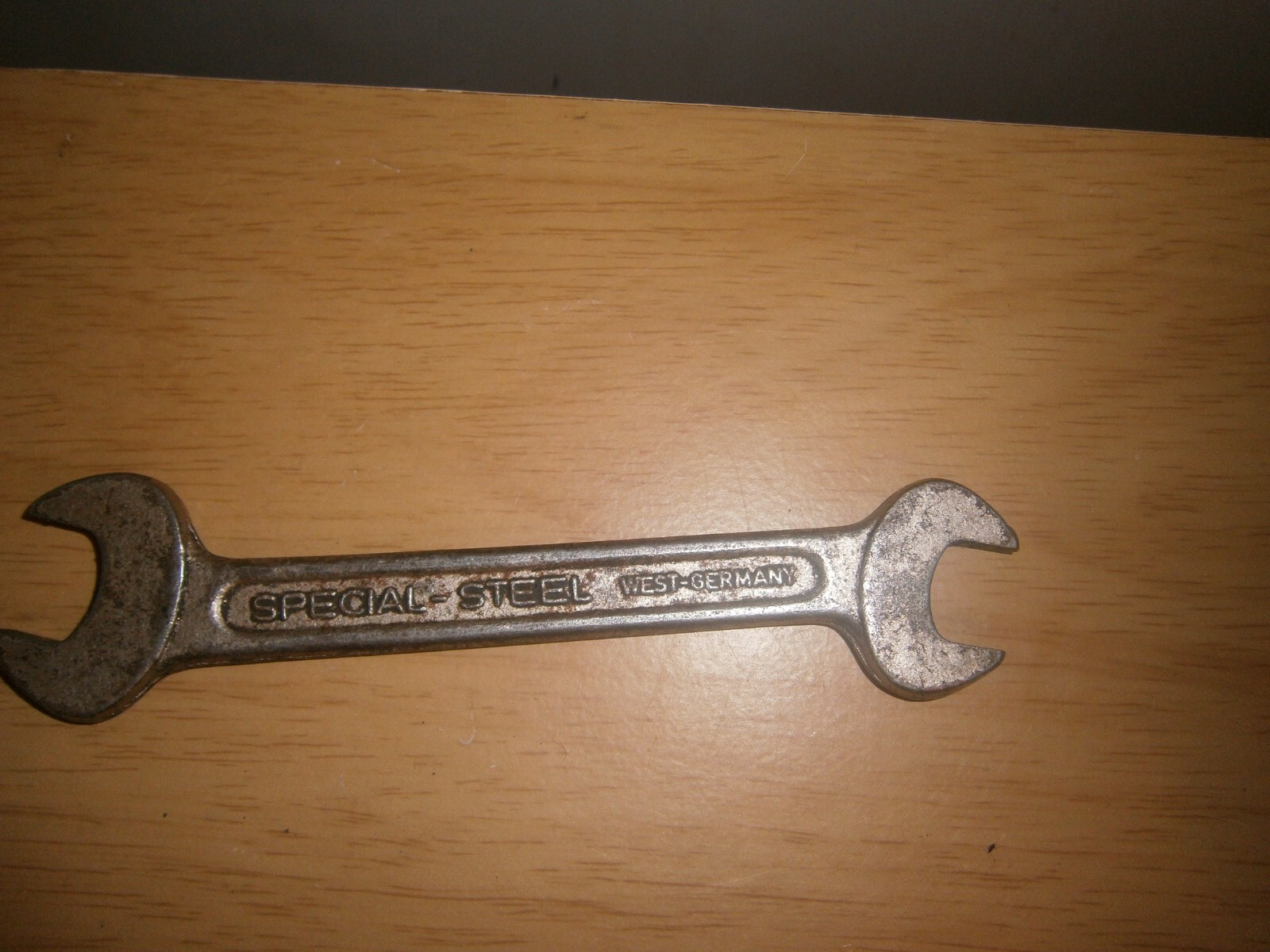Vintage silver tone spanner. 11/16 & 19/32 ends.(E6c)