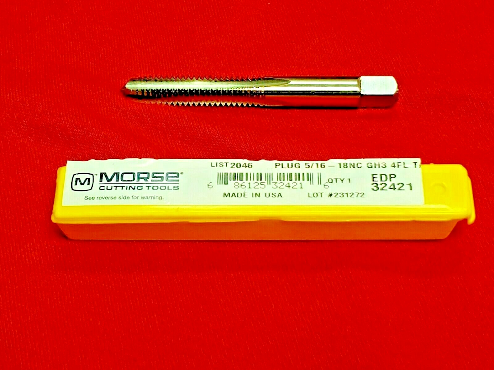 5/16-18 NC Plug Tap HSS Morse MT3732421 Hand Tap 4FL USA