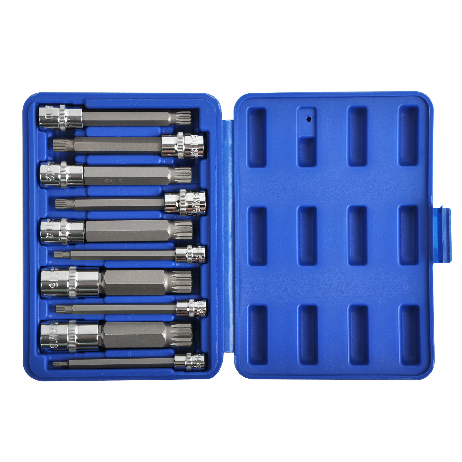 XZN Triple Square Long Spline Socket Bit Set 1/4″ 3/8″ 1/2″ Tamper Proof 10pc
