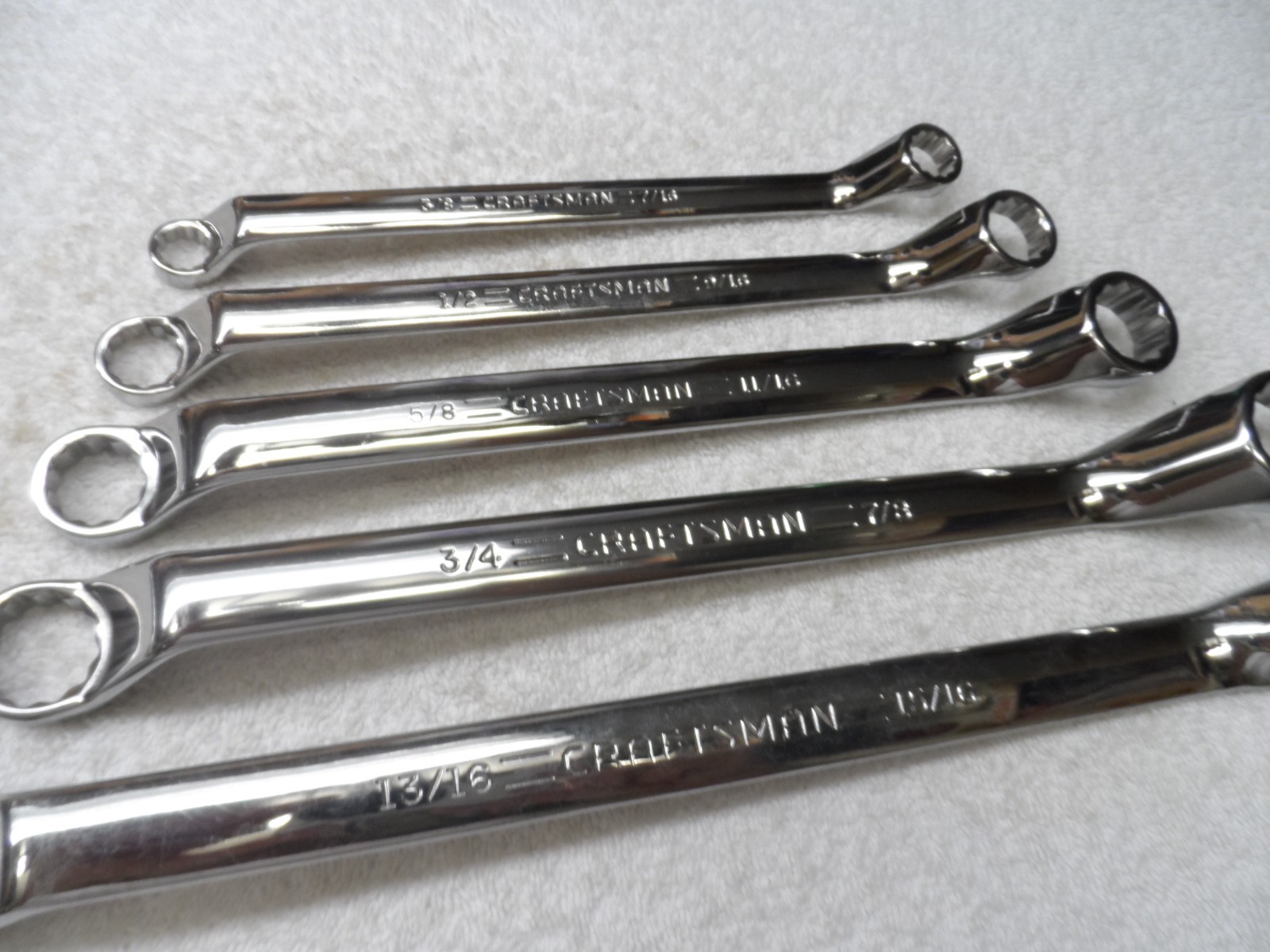 Craftsman Professional USA NOS Deep Offset Full Polish SAE Wrench Set – 5 pcs