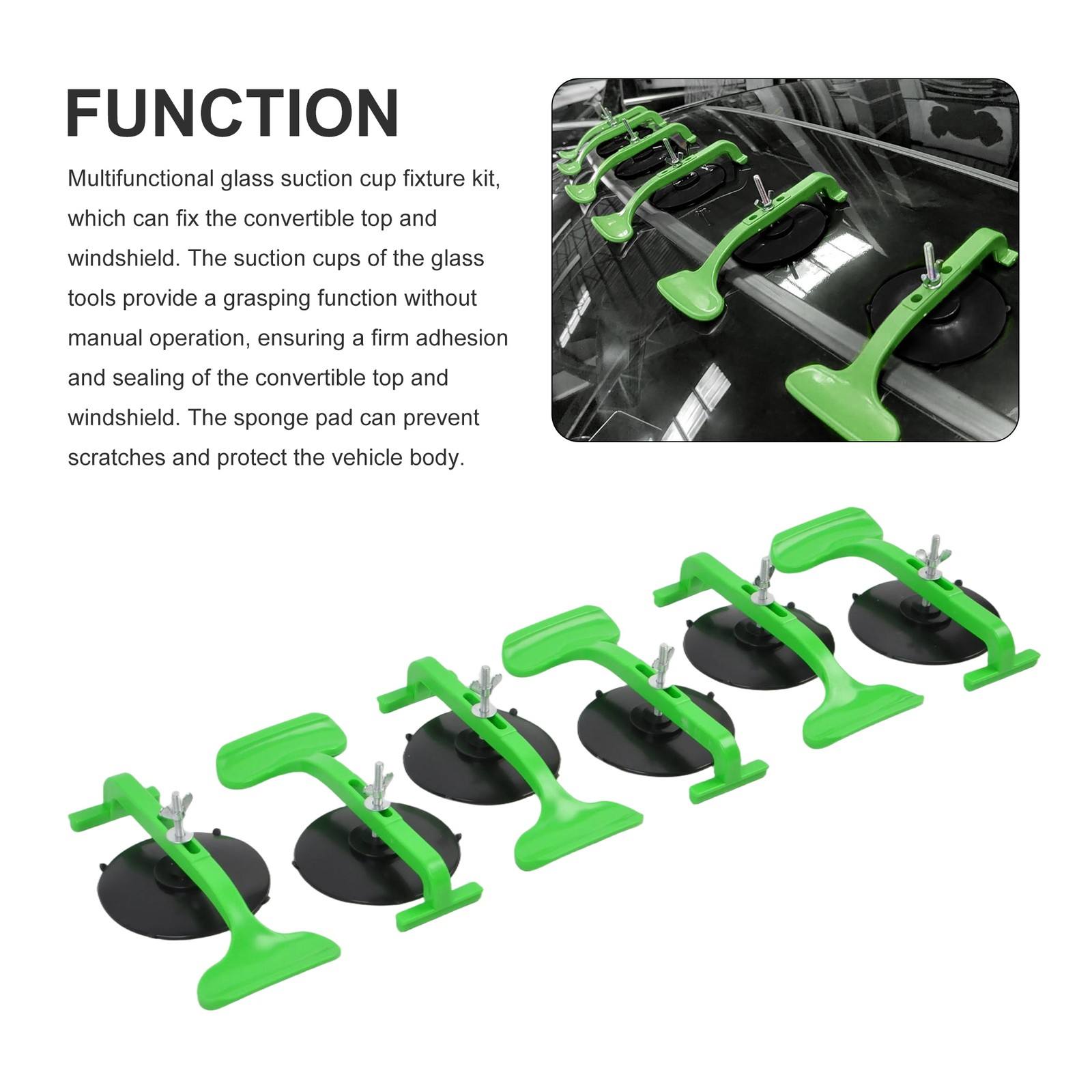 6pcs Suction Cup Clamp Set, Class Clamps Kit, Glass Windshield Top Repair Gluing
