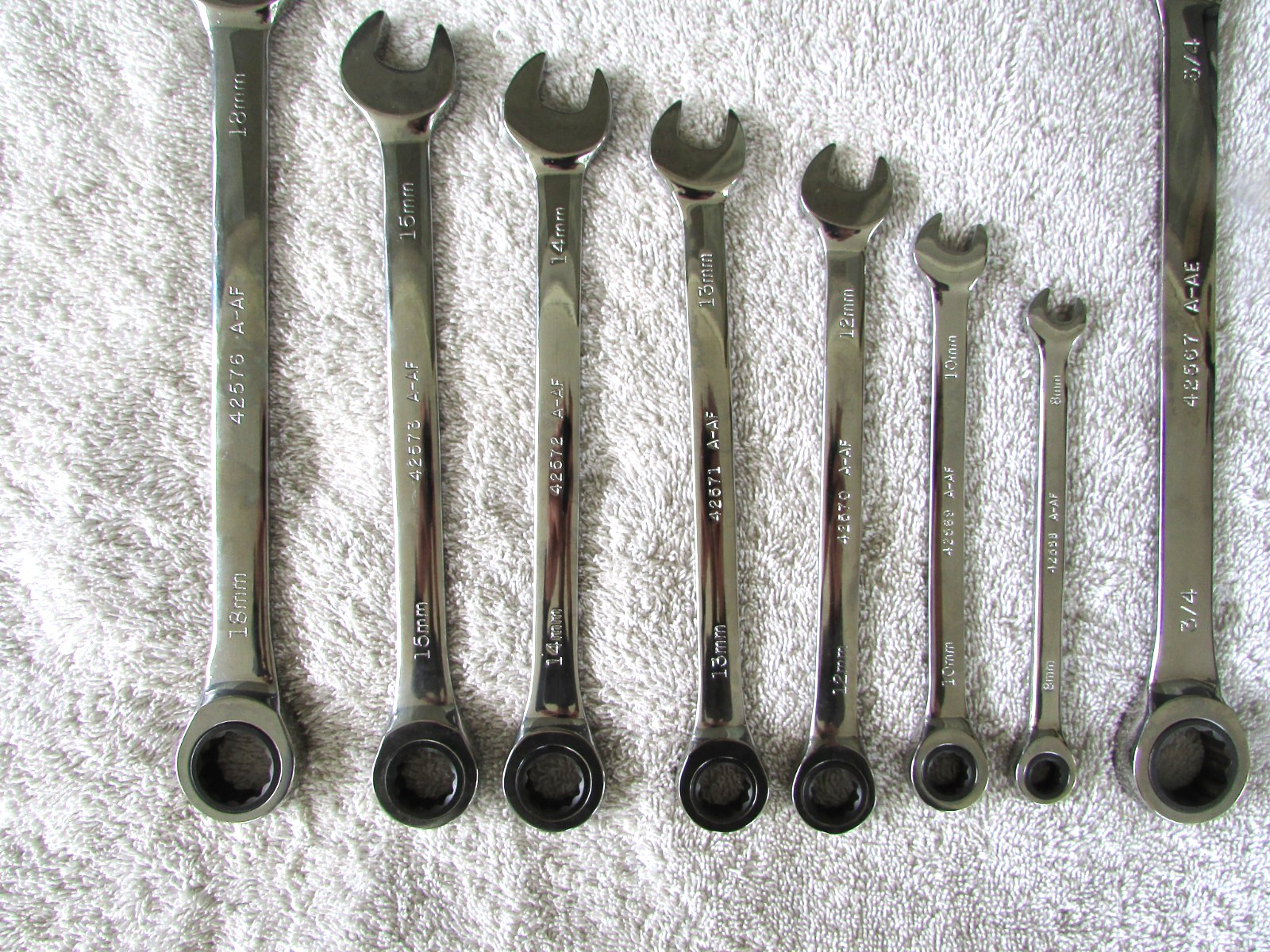 Craftsman 14 pc Wrench Set ~7 A-AE SAE~ 7 A-AF Metric Polished Chrome Ratcheting