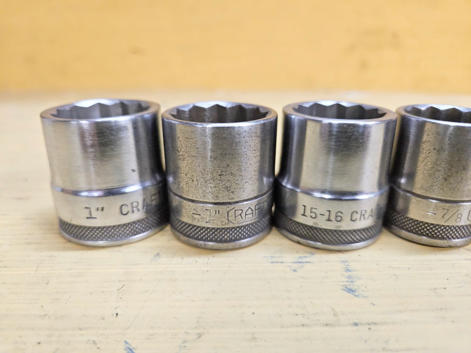 Vintage Craftsman 1/2″ Drive 11pc SAE 12pt Socket Set -BE- Circle U USA