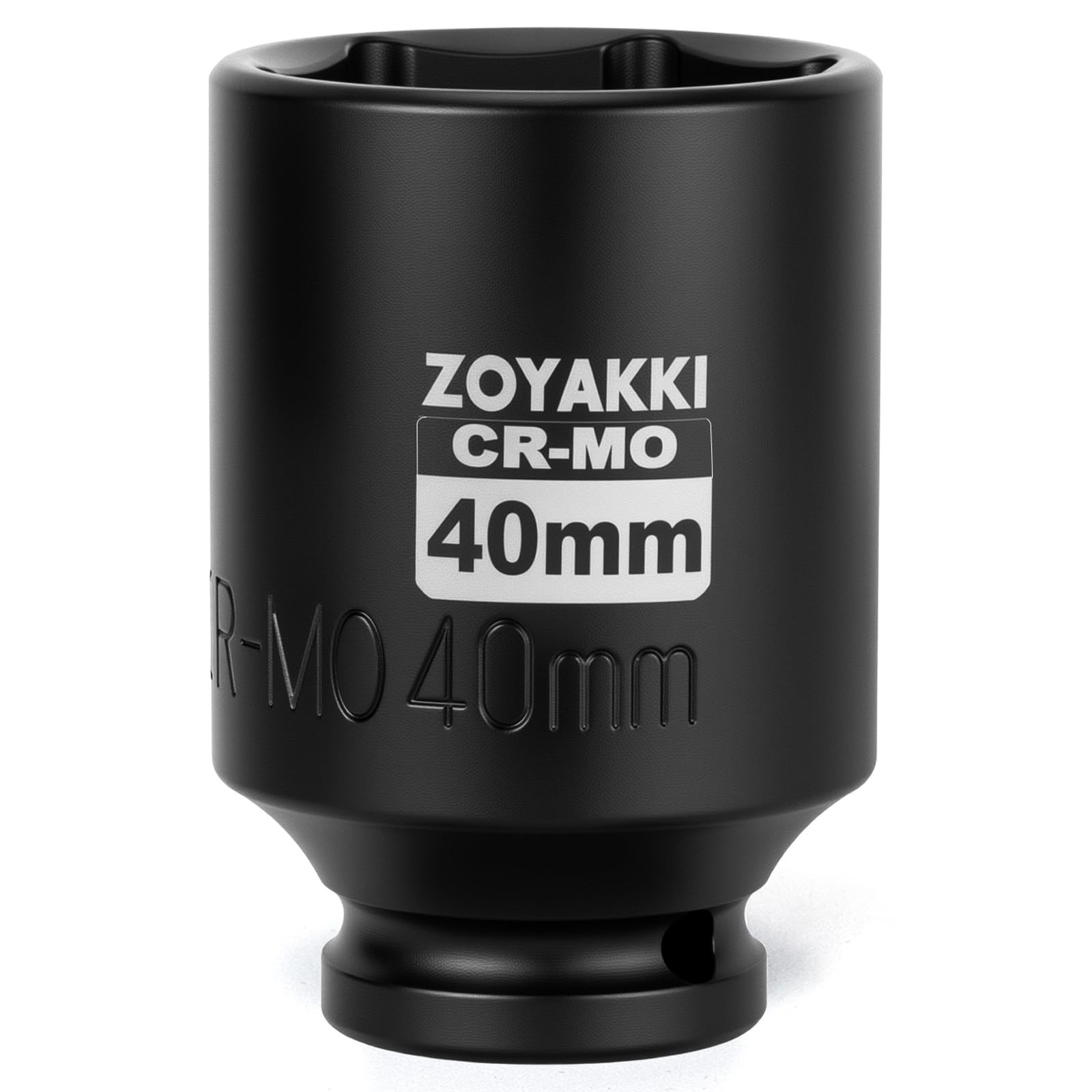 ZOYAKKI 1/2″ Drive x 40 mm Deep 6 PT Impact Socket, CR-MO, 1/2-inch 40mm