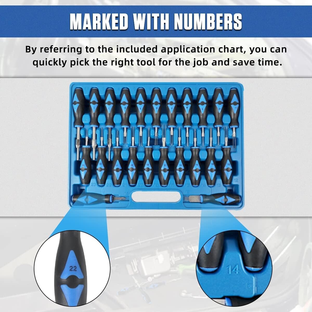 23PCS Terminal Removal Tool Kit Auto Electrical Pin Removal Extractor Tool Set