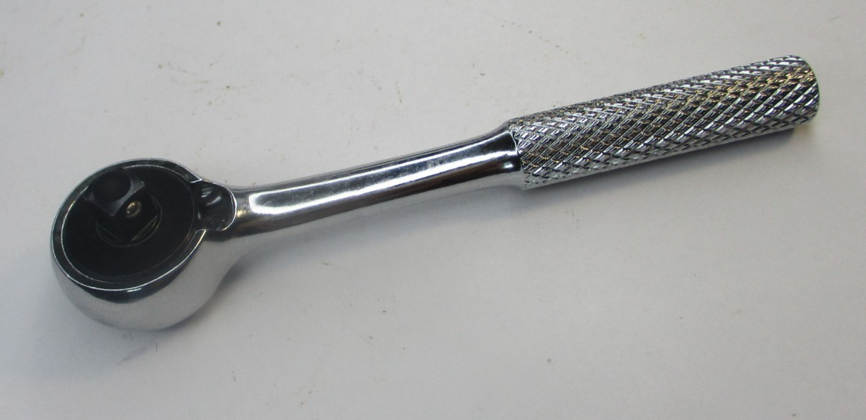 SK 40970 1/4″ Drive 4.5″ Long Fine Tooth Knurled Handle SuperKrome Ratchet New