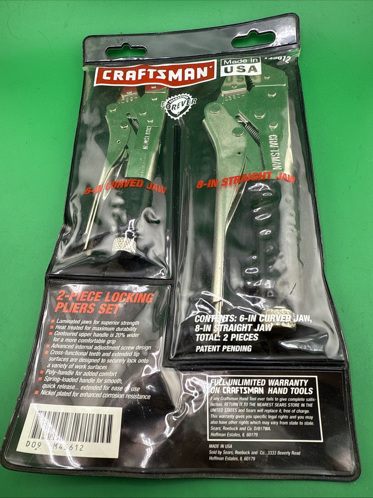 NOS Craftsman Locking Pliers Set 45612 ) 45601 6” & 45604 8” Made In The USA!!