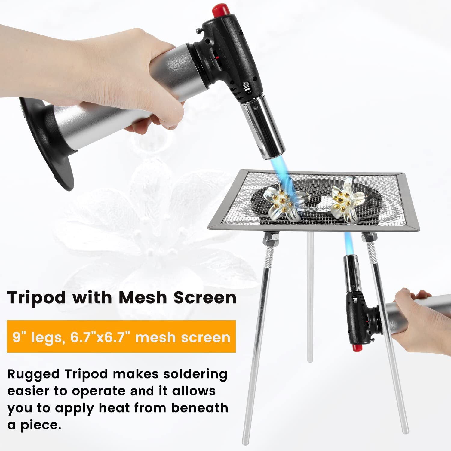 Jewelry Soldering Kit w/ Butane Torch,Third Hand,Tripod for Beginner Silversmith