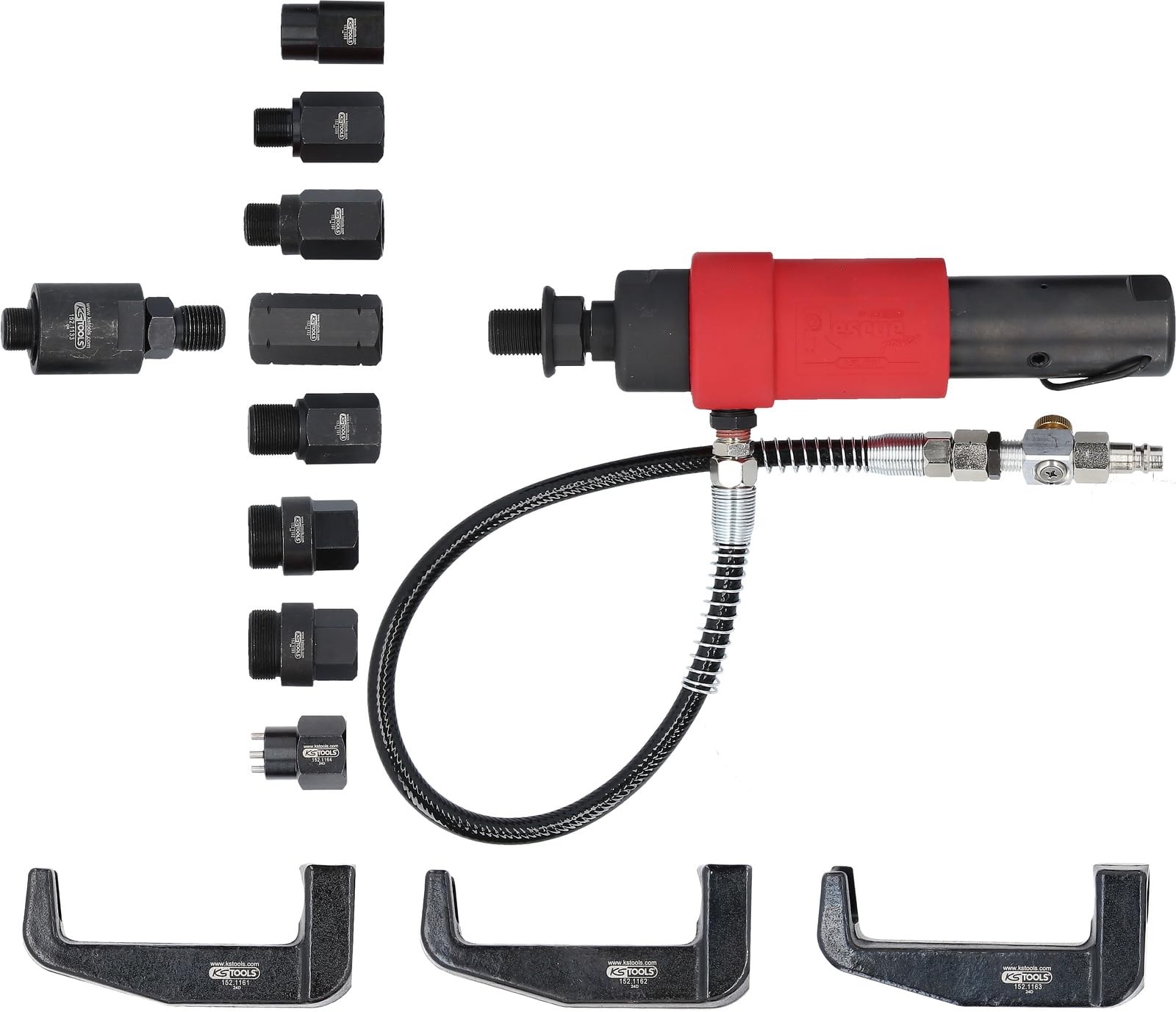 152.1130 compressed air injector extractor set, 9 pieces