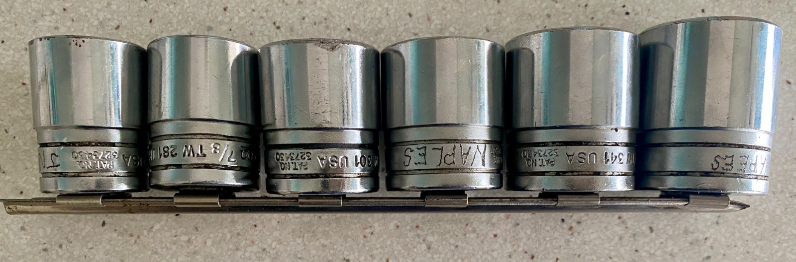 Snap-On USA 1/2 Drive 6 Point Socket Lot Set of 6 Used