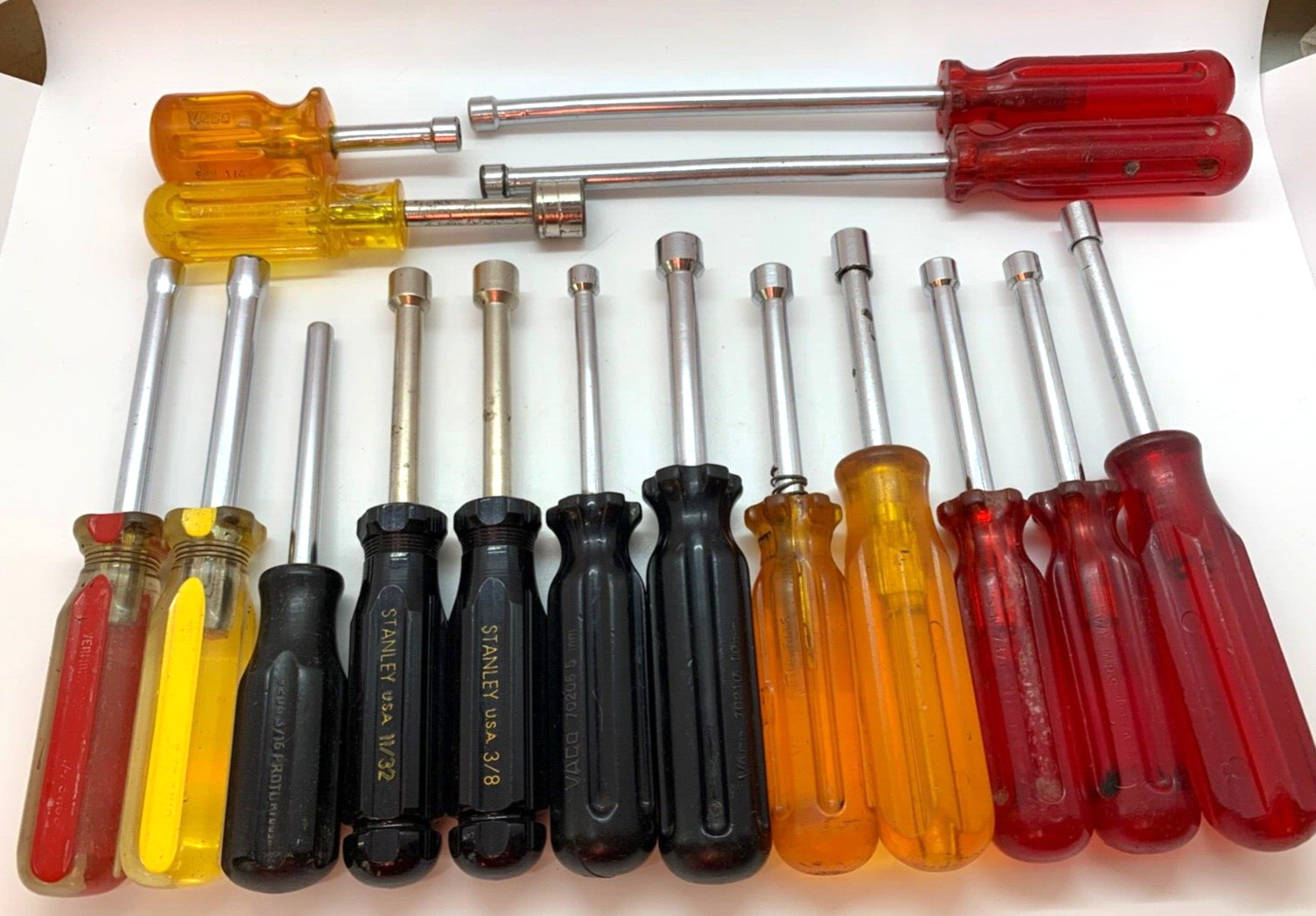 🇺🇸 USA Tools SK PROTO Vaco Stanley Nut Driver Lot Set Metric SAE Long Stubby