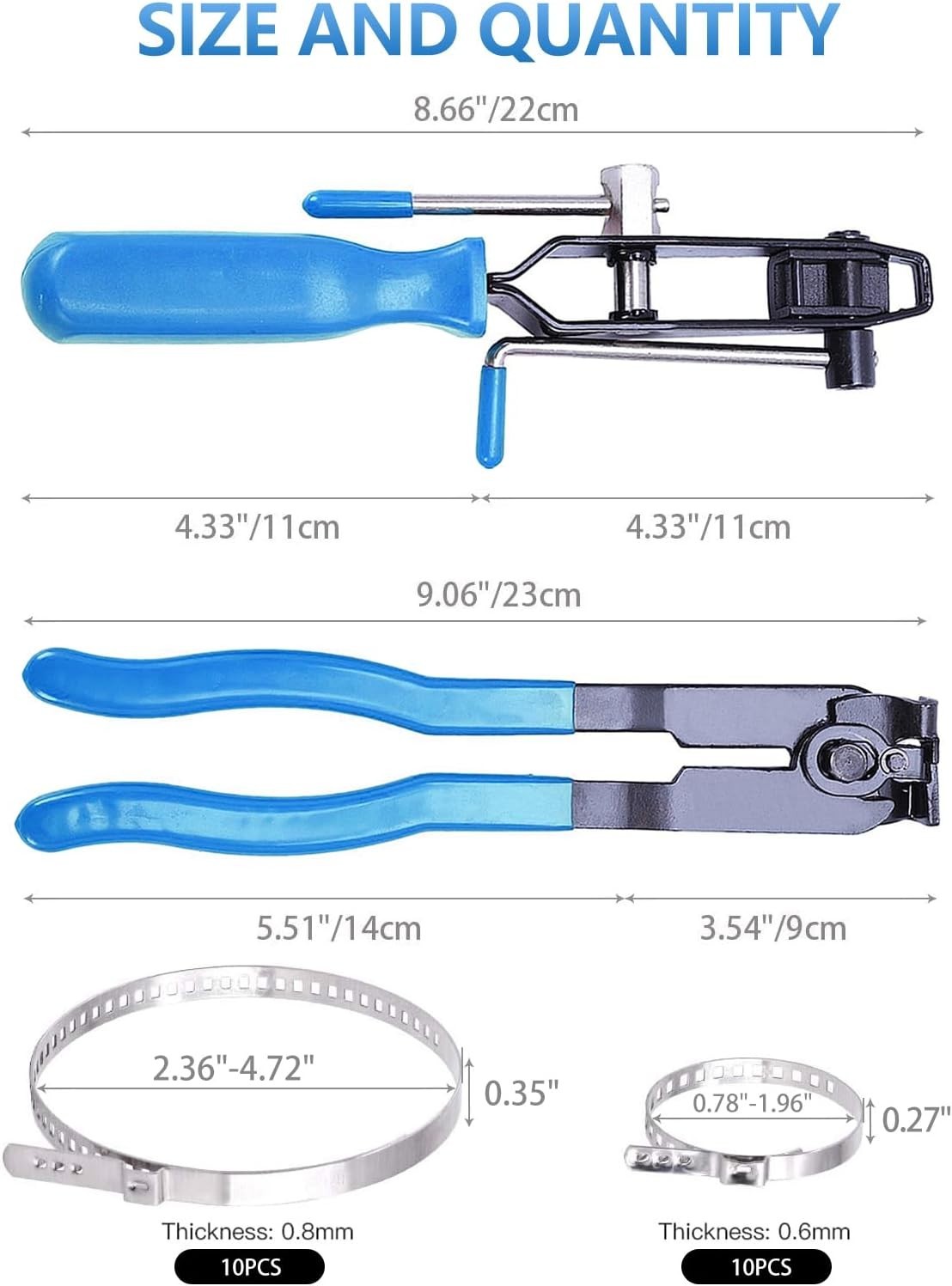 22Pcs CV Boot Clamp Pliers Set, CV Joint Ear Clamp Banding Tool, CV Axle Removal