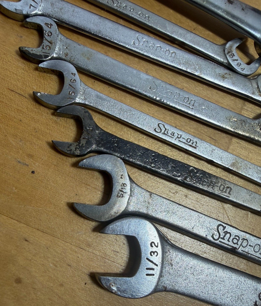 Snap On 15 Pc SAE Ignition 4 Way Open End Angle Wrench Set DS Series OEX