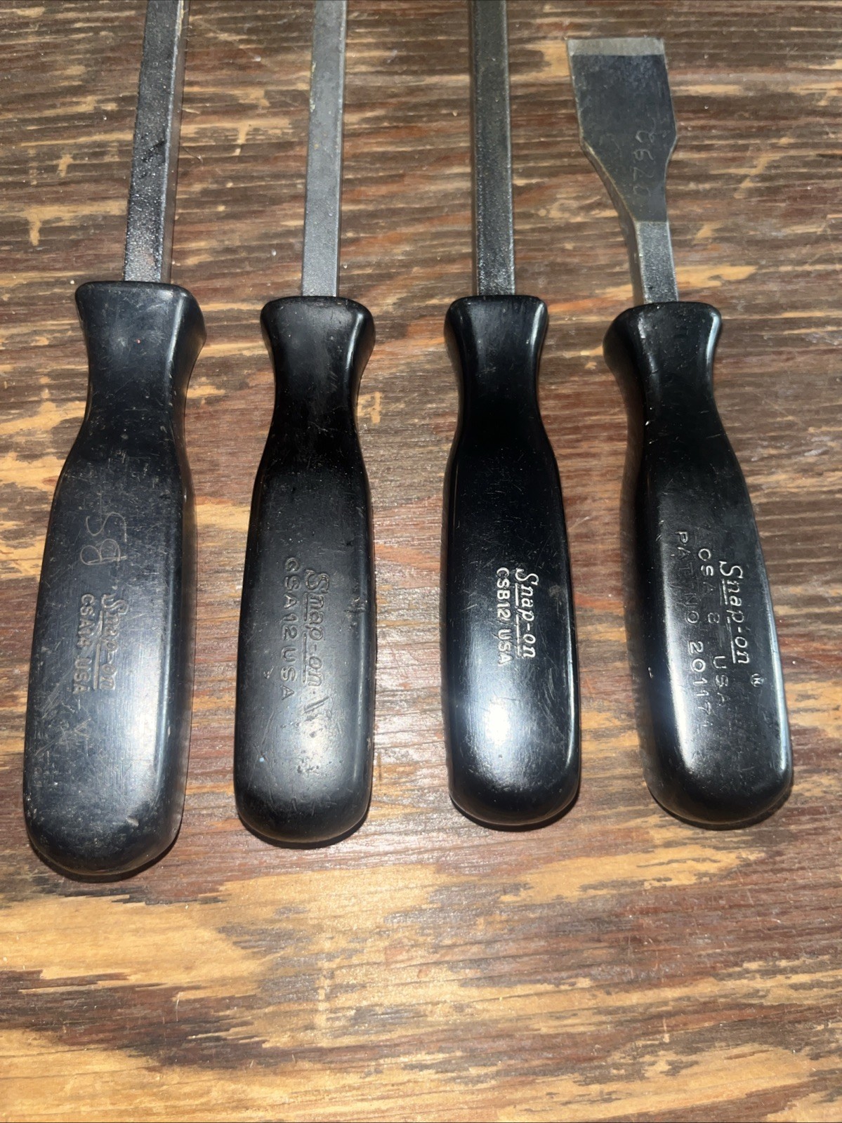 Snap-on Gasket Scraper Set 4 Pc Hard Black Handle USA CSA8 CSB12, CSA12, CSA14