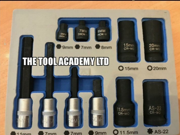 Brake Caliper Socket Bit Set FITS MOST Porsche Mercedes VW Audi Ford 11pce Set