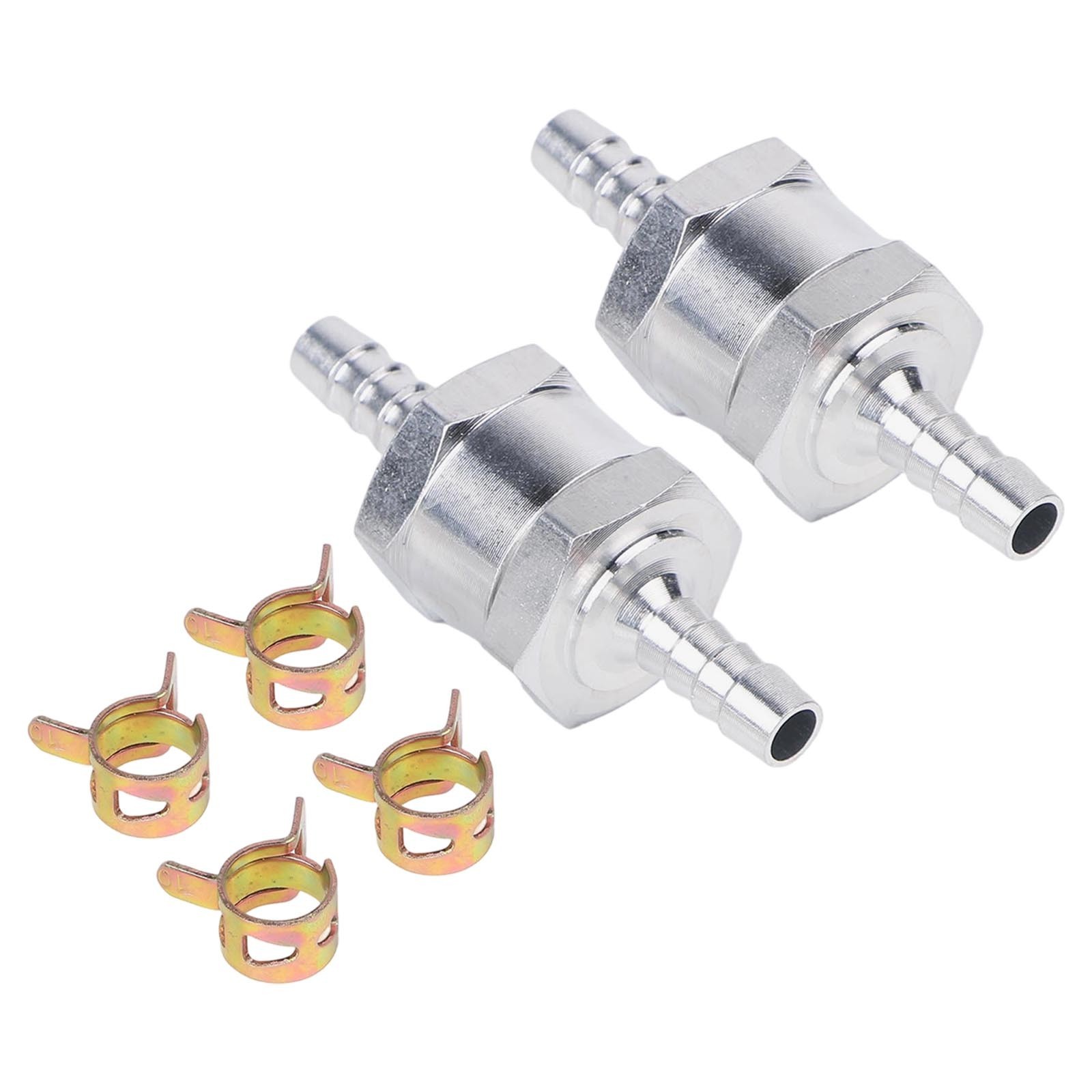 Fuel Check Valve Kit 2x6mm with Hose Clamps for Motorcycles and For cars
