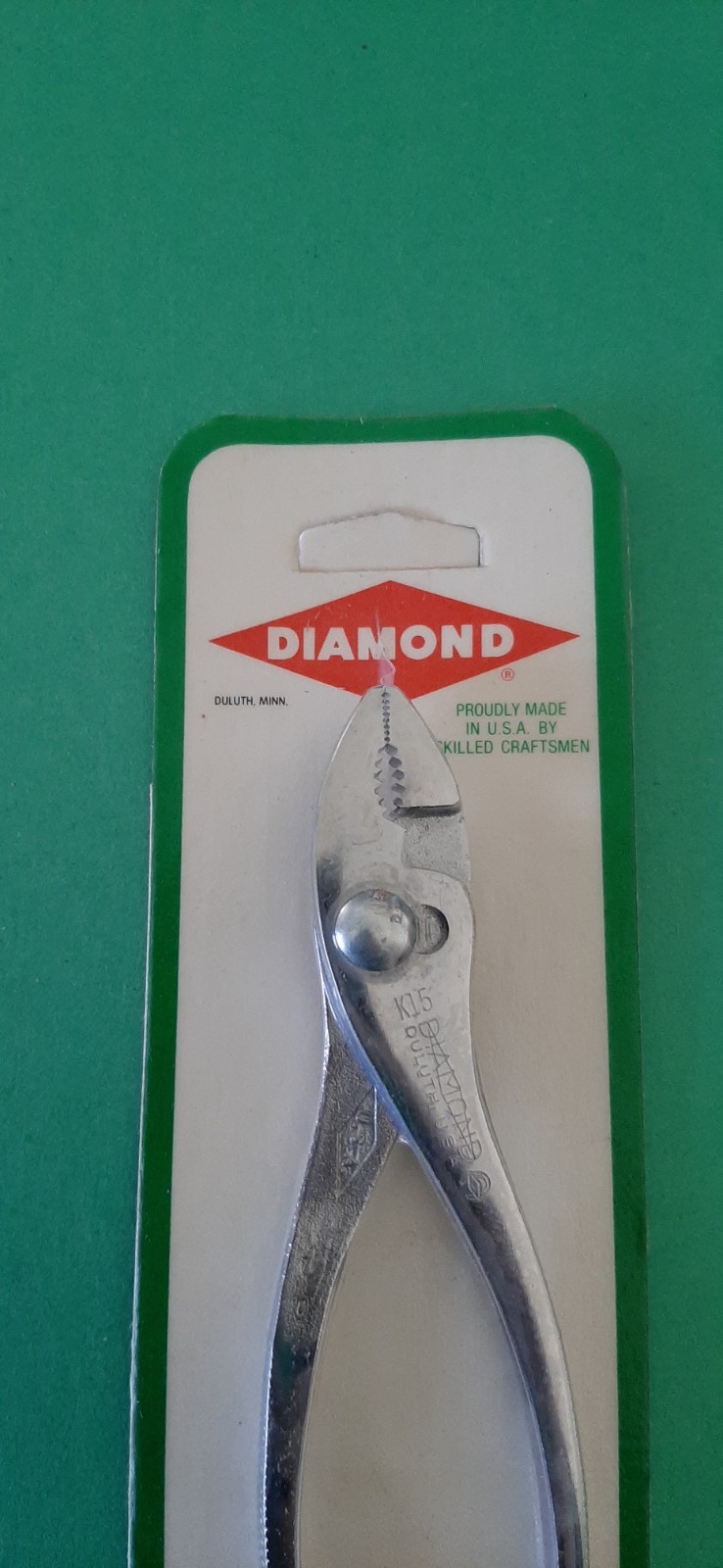 NOS Diamond Horseshoe 5″ Regular Nose w/ Cutter Slip Joint Pliers K15 K15H 4B