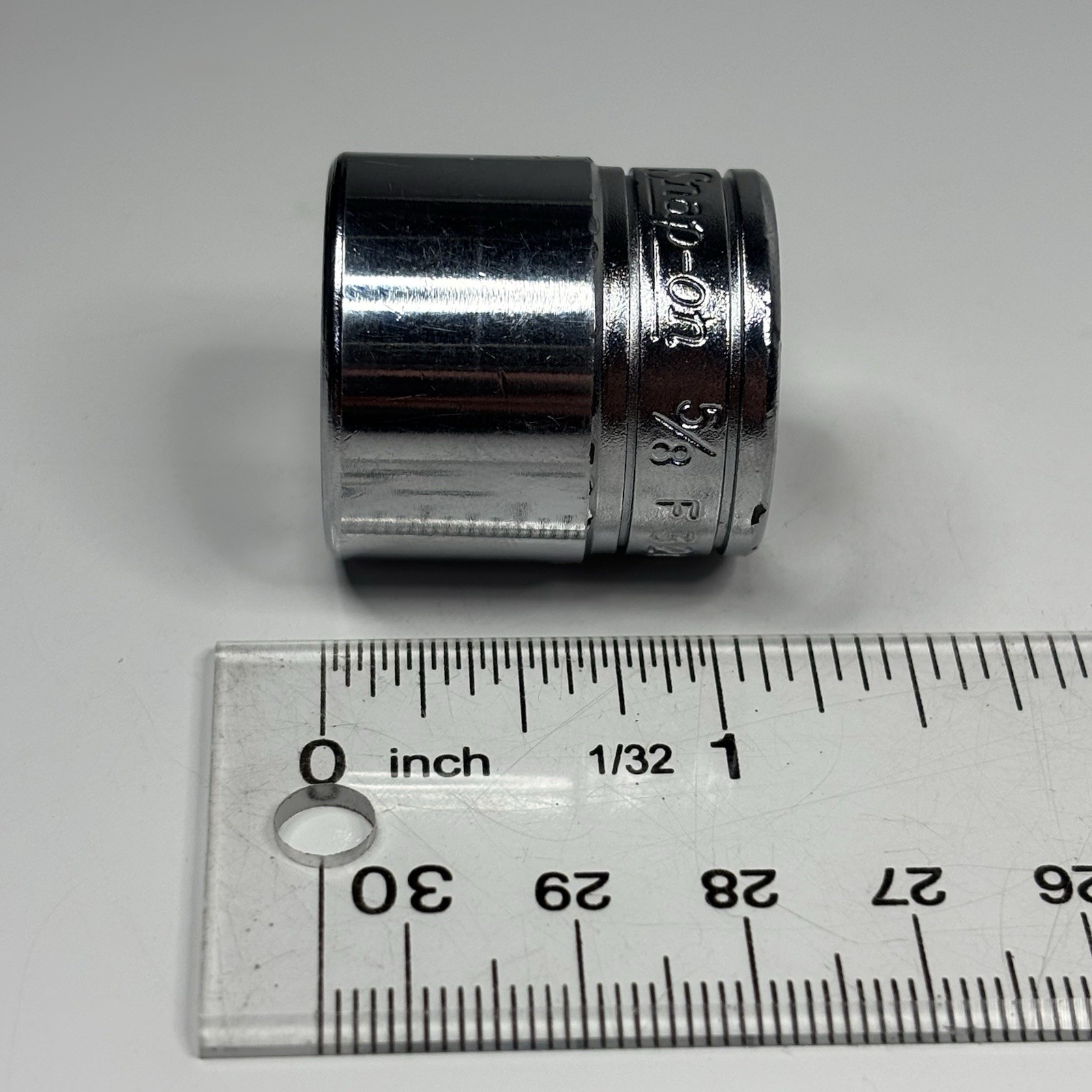 Snap On Tools F320 3/8 Dr 8Pt SAE 5/8 Chrome Double Square Socket USA VTG 1988