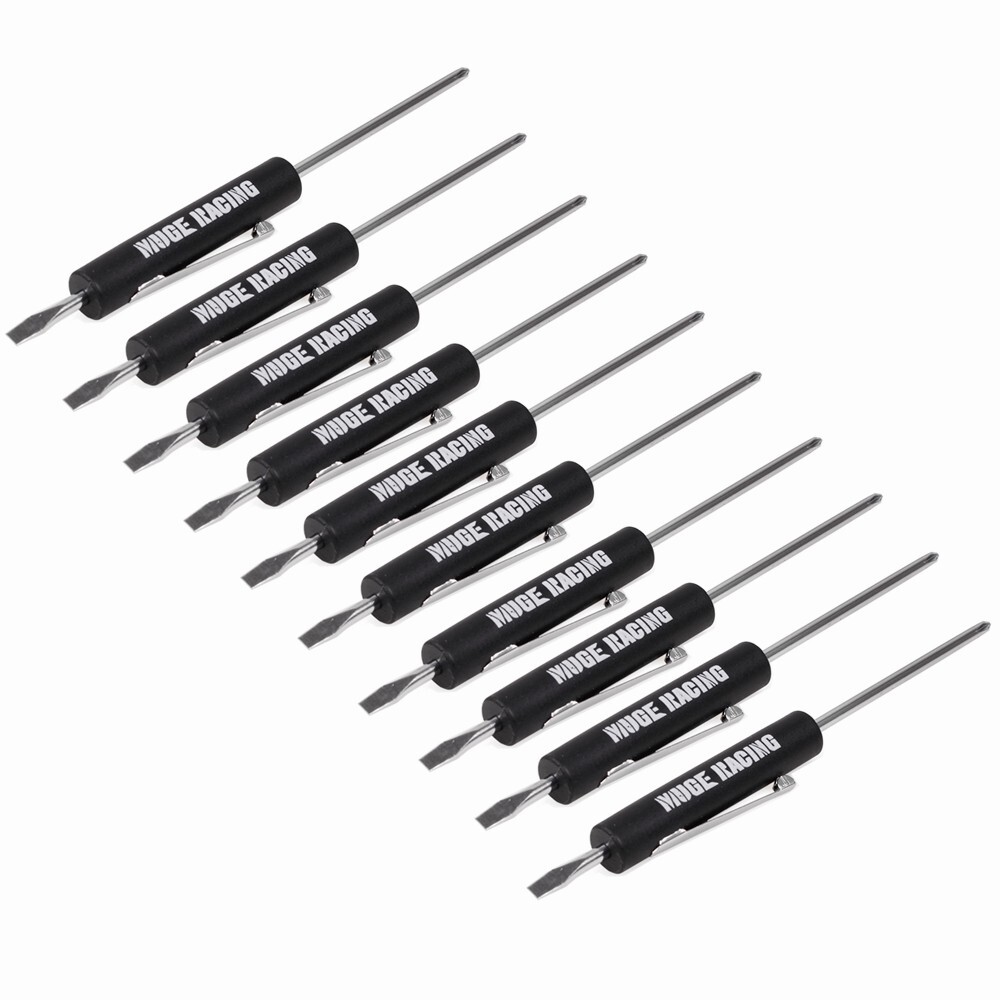 Mini Pocket Screwdriver Flat Tip w/ Magnet and Clip Phillips Slotted Flat 10PCS