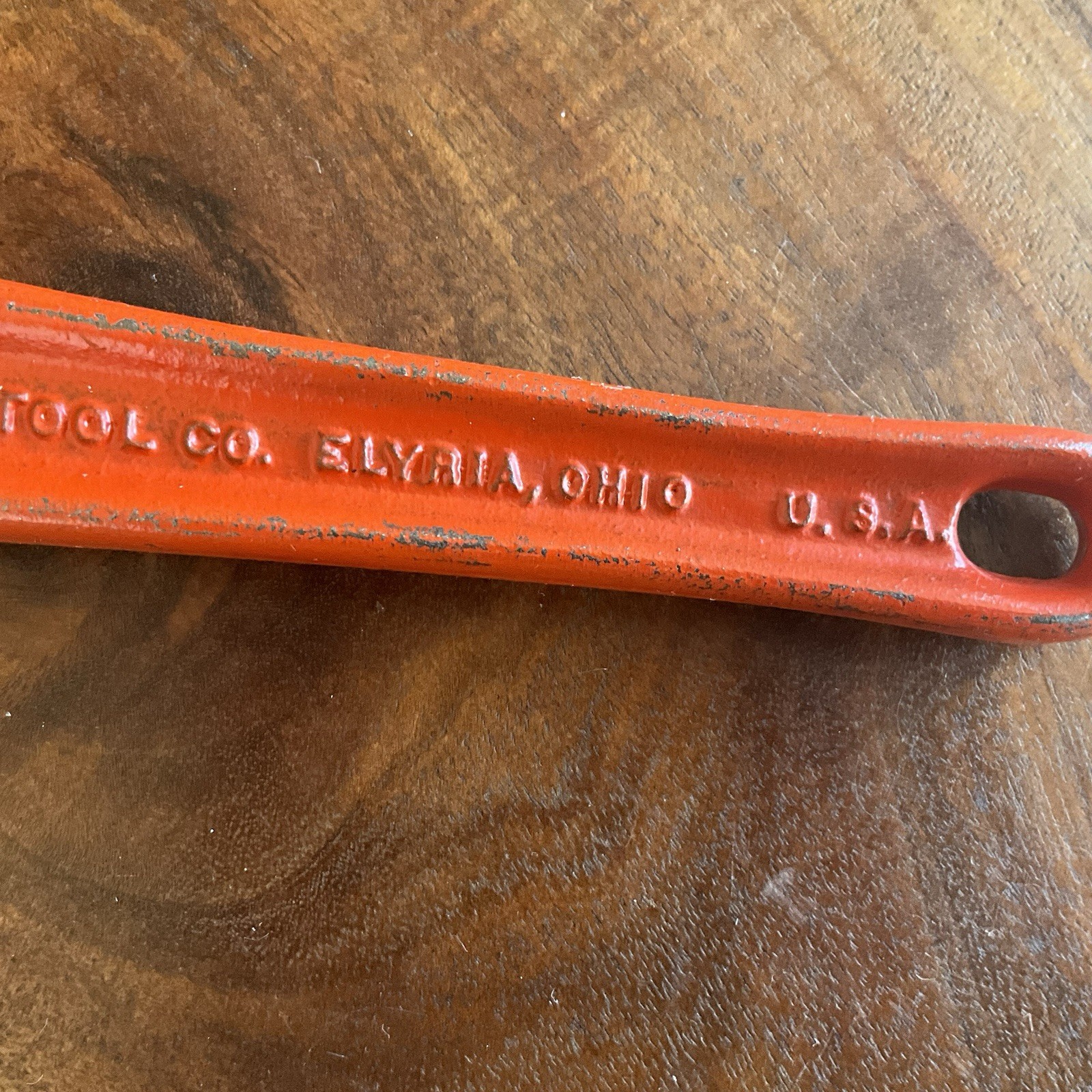 Ridgid Model E-110 Offset Hex Smooth Jaw Pipe Wrench, Red, American Made