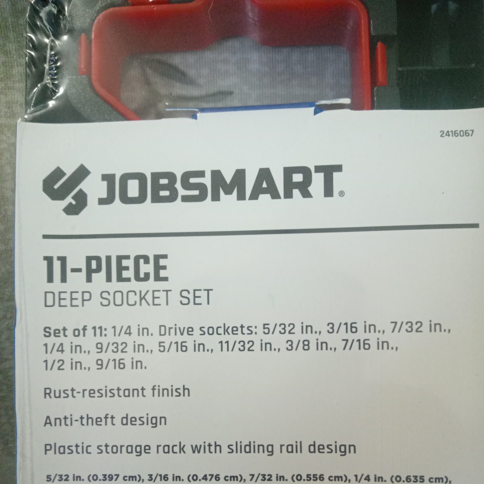 JobSmart 11 Piece Standard SAE Deep Socket Set 1/4 in Drive 6 Point New Sealed