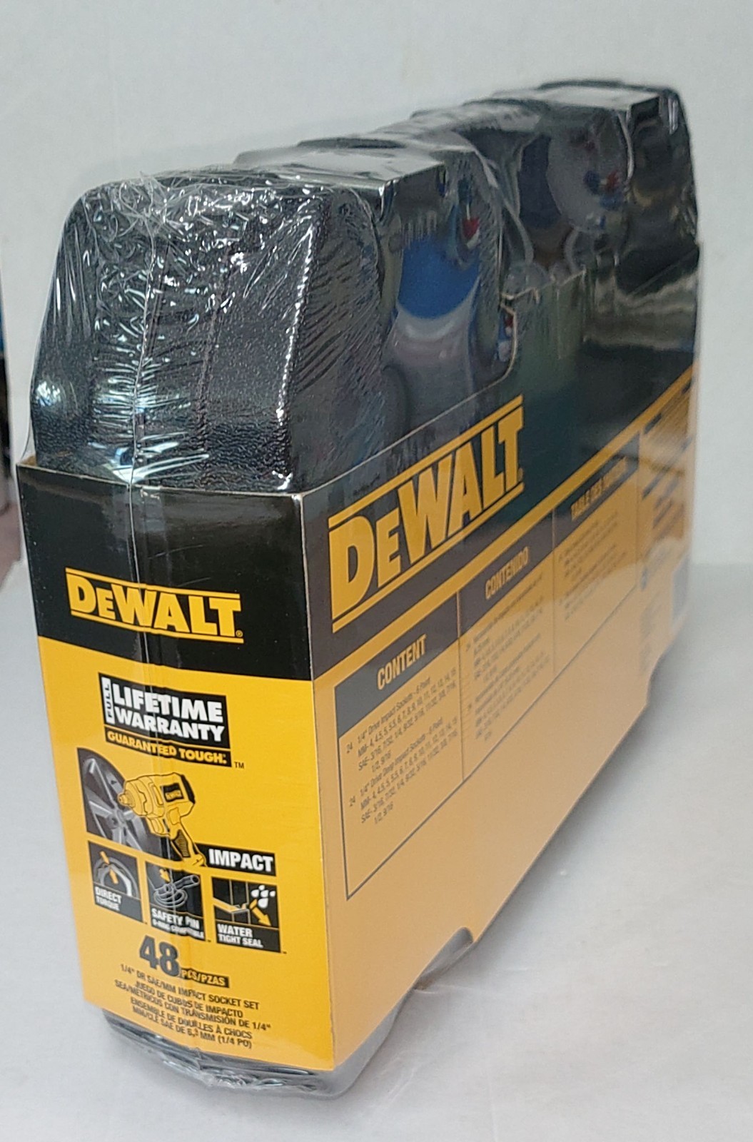 DeWALT 48 PC 1/4″ Drive Black Oxide Metric SAE Impact Socket Set DWMT19251