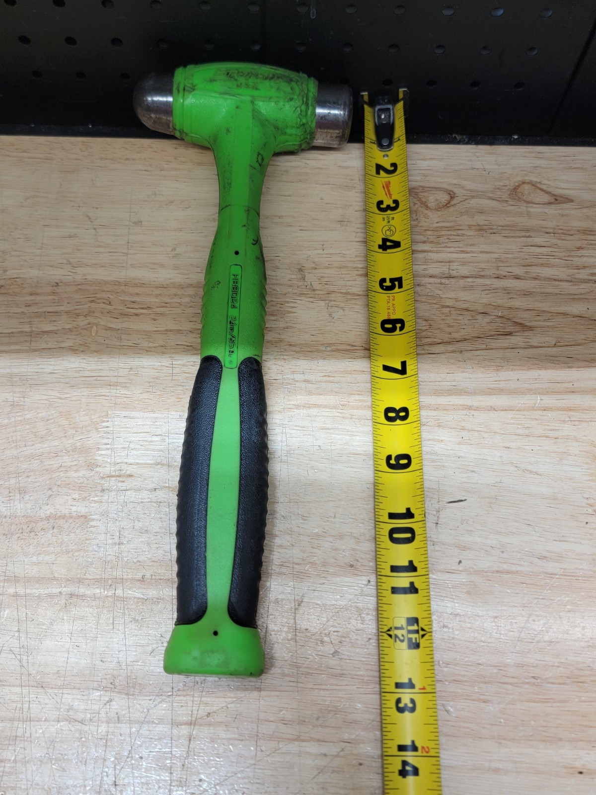 Snap On HBBD24G 24 oz Ball Peen Soft Grip Dead Blow Hammer GREEN USA MADE