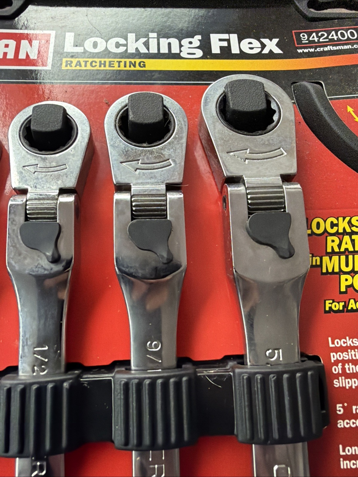 Rare Sears Craftsman USA Nos 7pc Locking Flex Ratcheting Wrench Set 42400