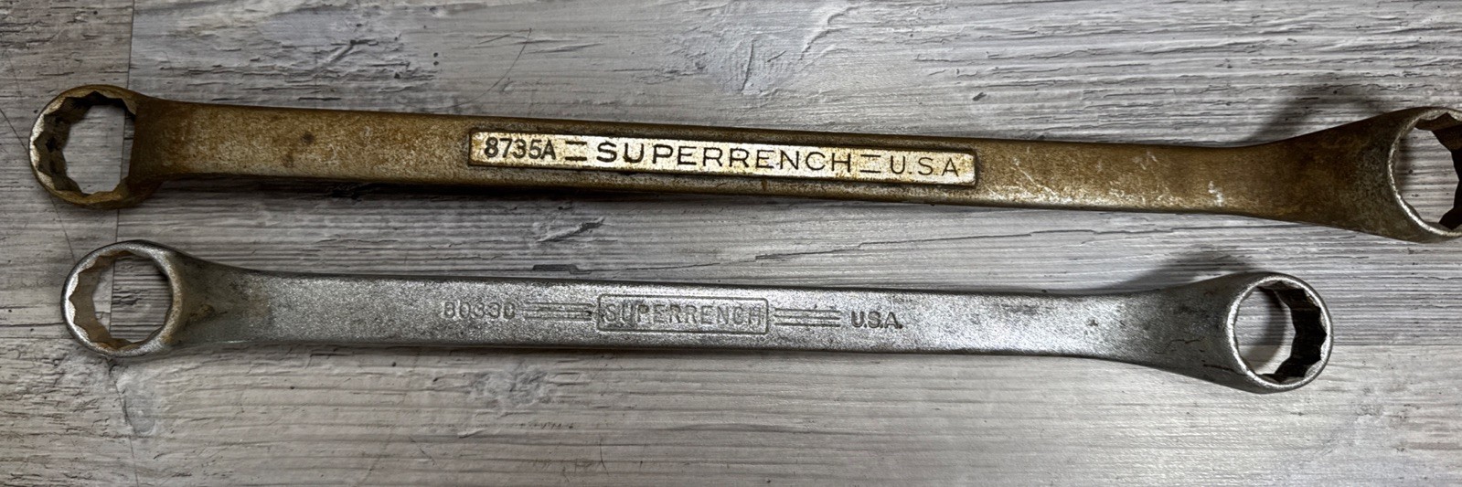 Pair (2) Williams Superrench 8735A 1 1/8″-1 1/16″ & 80330 15/16-1” Wrench USA