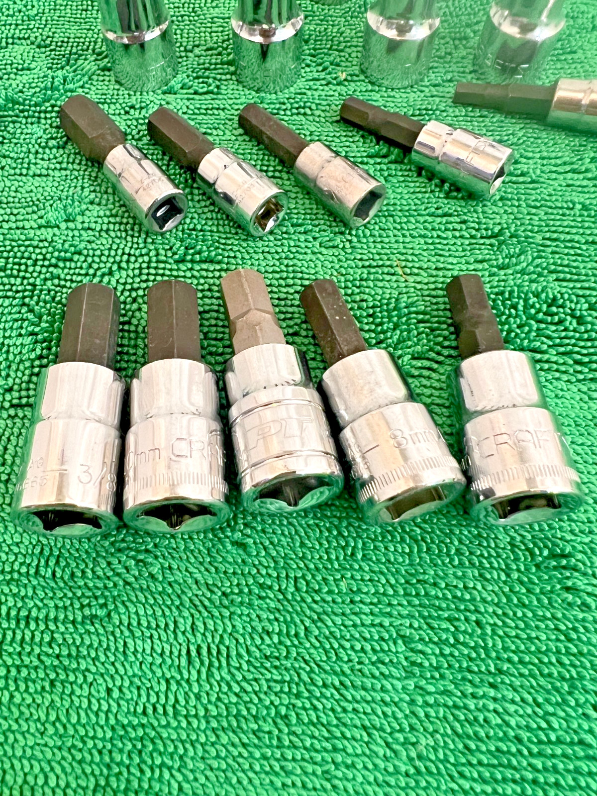 Lot of Craftsman Hex Drive Sockets, 42701, 3/16 to 4665, 3/8, 4mm-10mm Z-AG